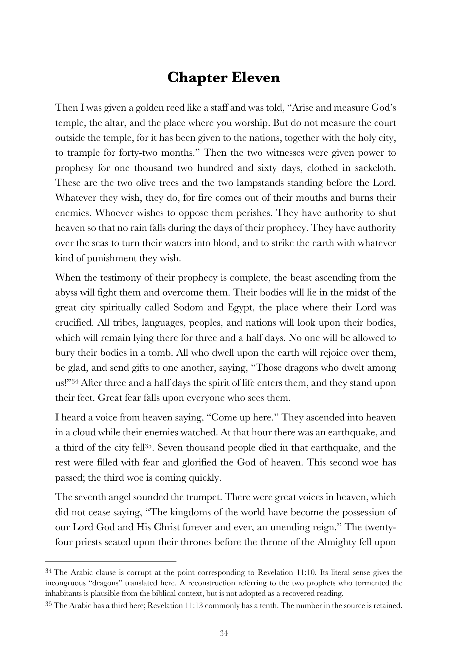 Chapter Eleven — The witnesses and the holy city