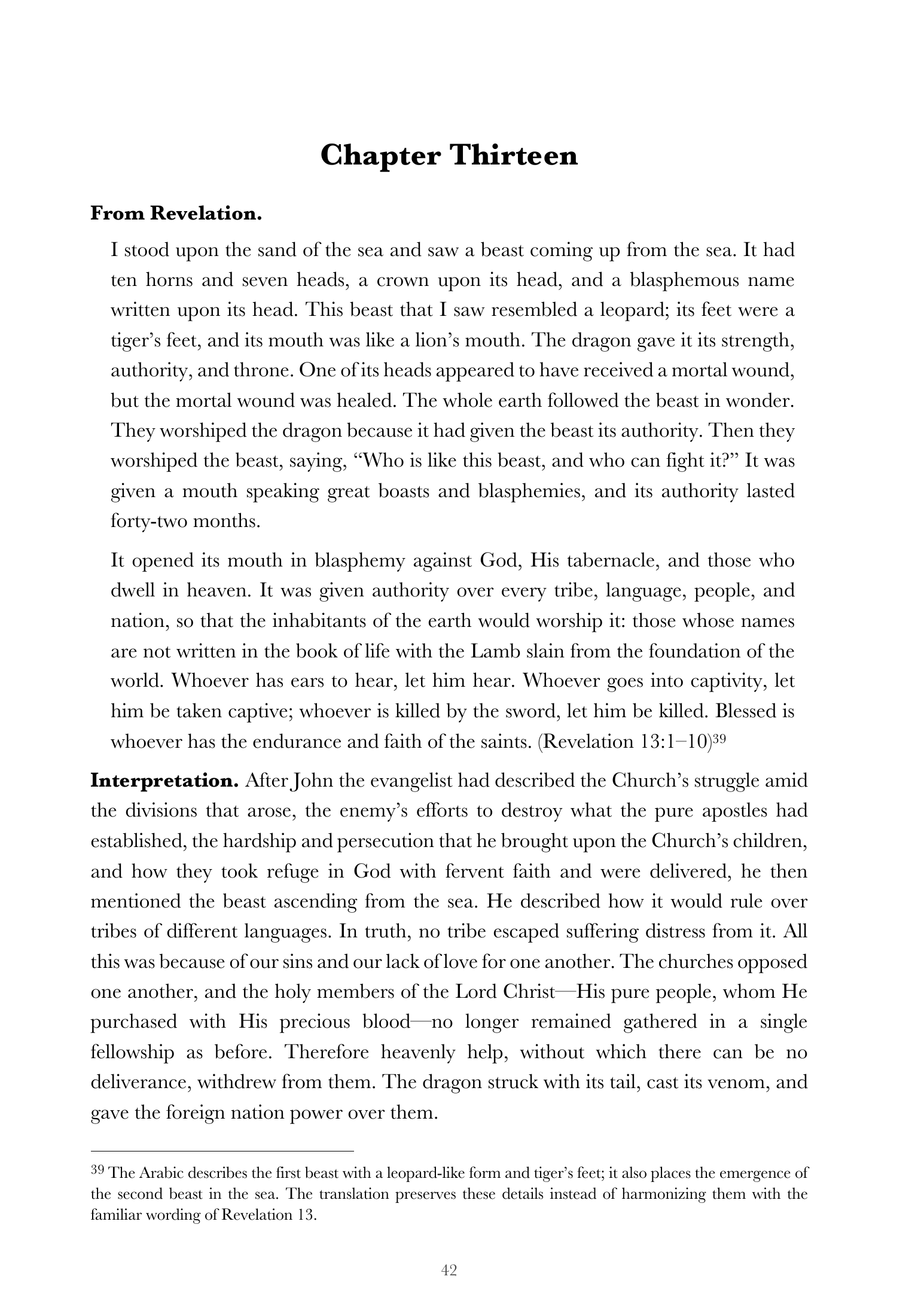 Chapter Thirteen — The beast and the faithful