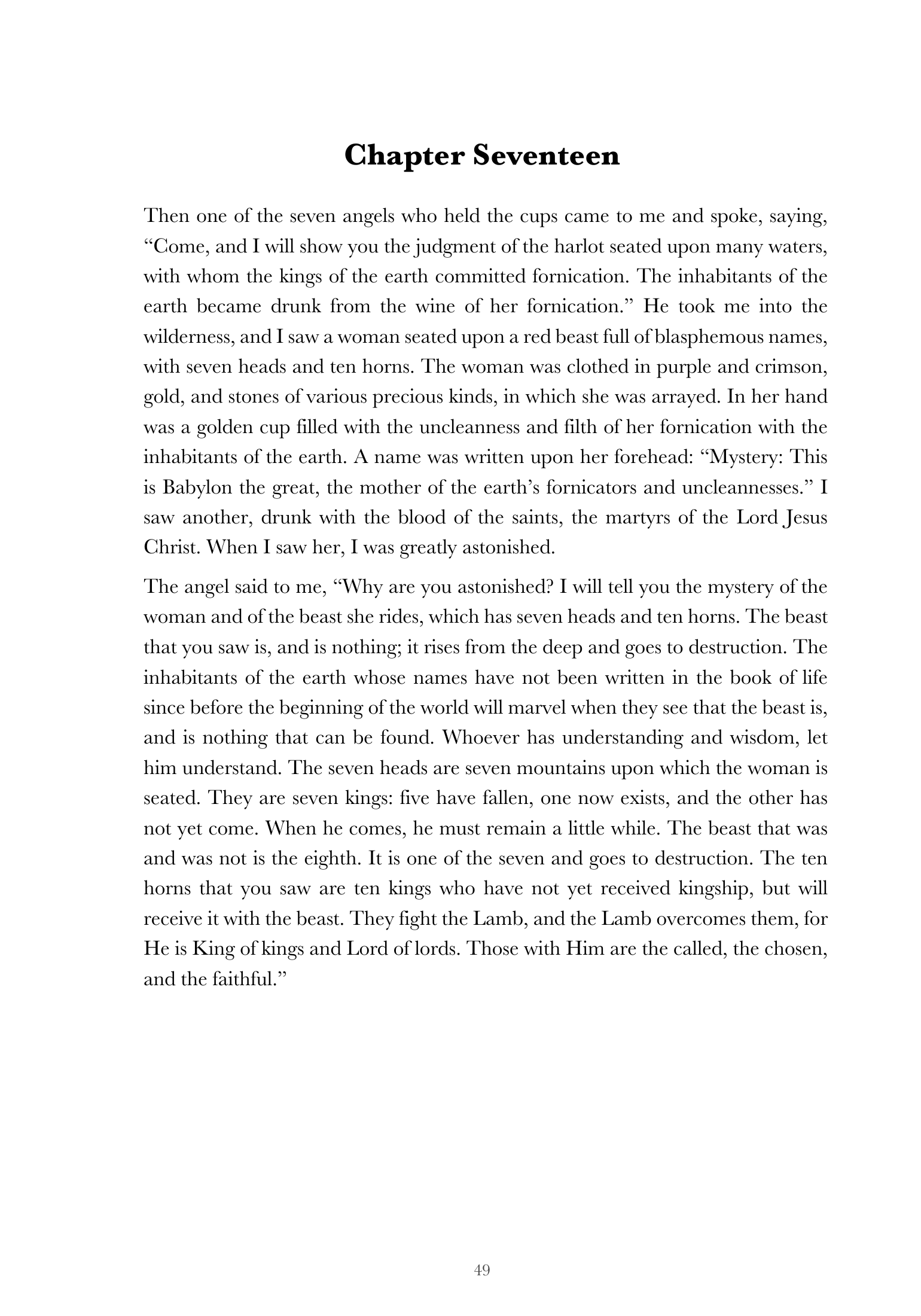 Chapter Seventeen — Babylon and judgment