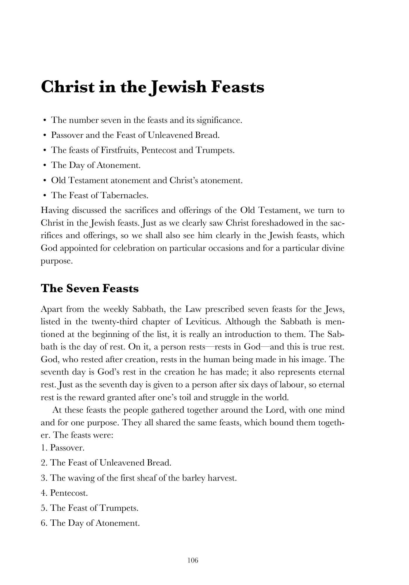 The feasts of the Lord