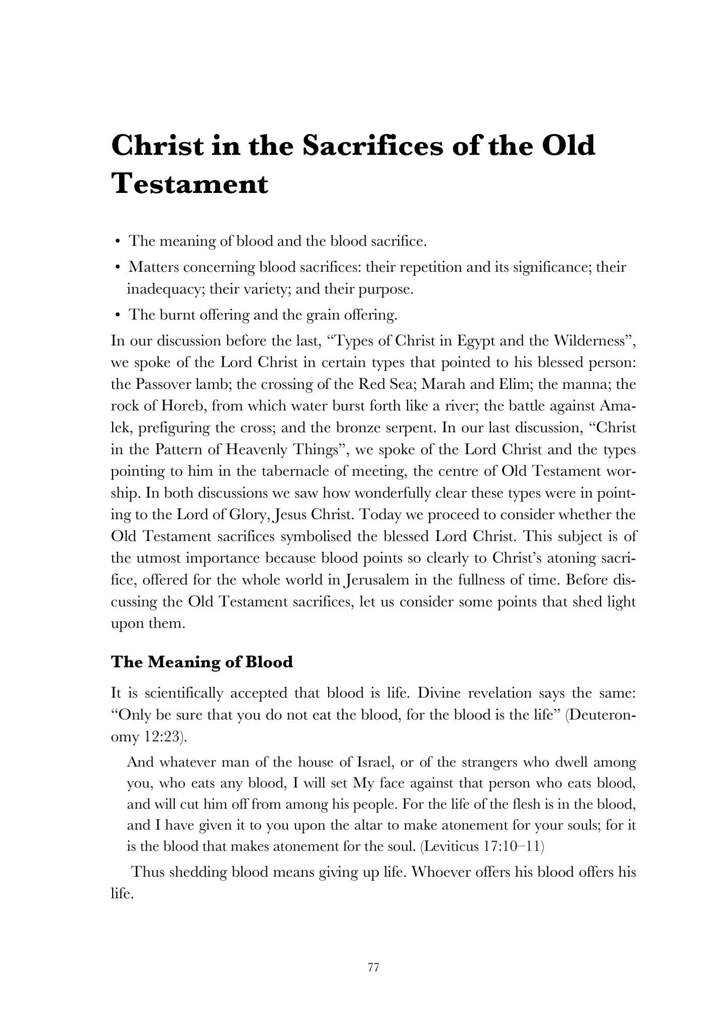 Sacrifice and the work of Christ