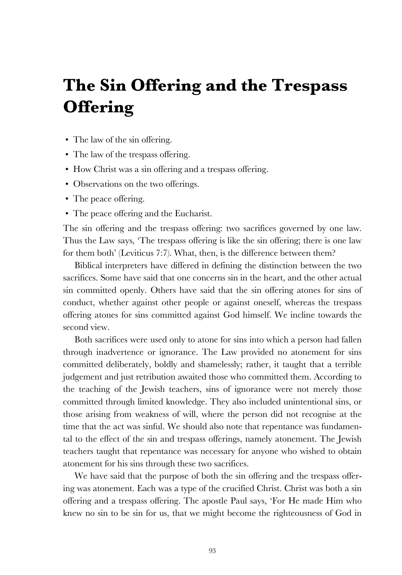 Sin and trespass offerings