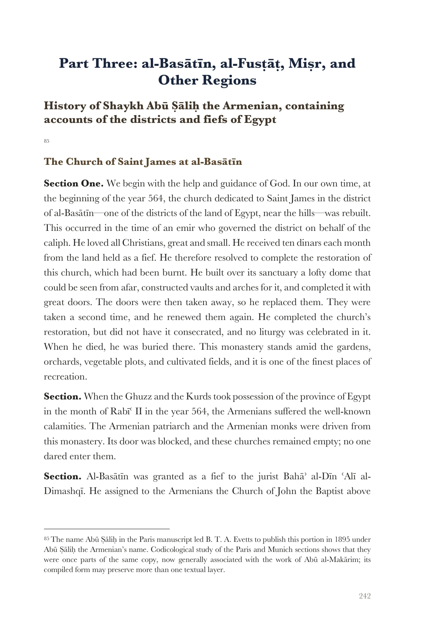 Part Three: al-Basātīn, al-Fusṭāṭ, and Miṣr