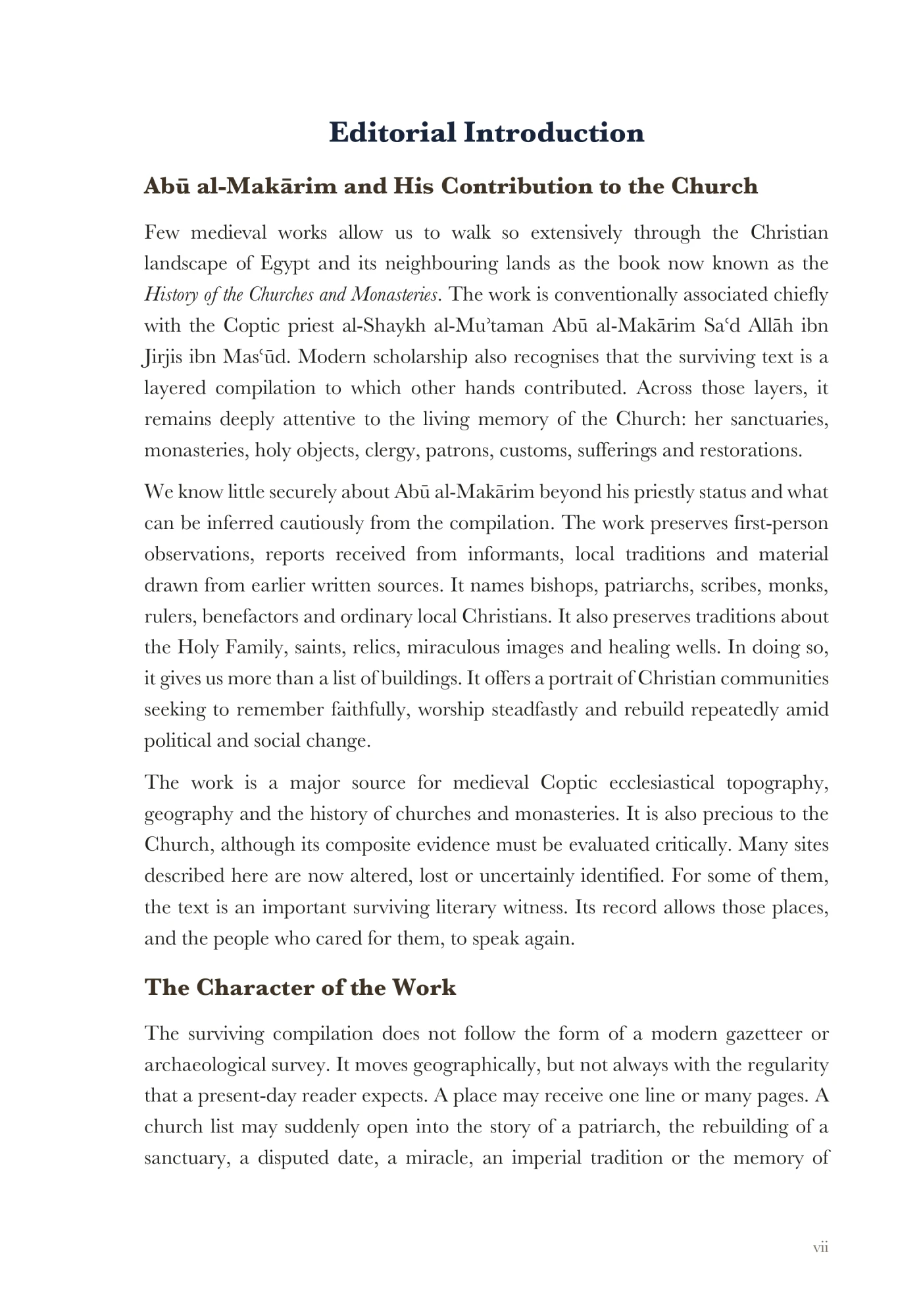 Abū al-Makārim and the Christian landscape
