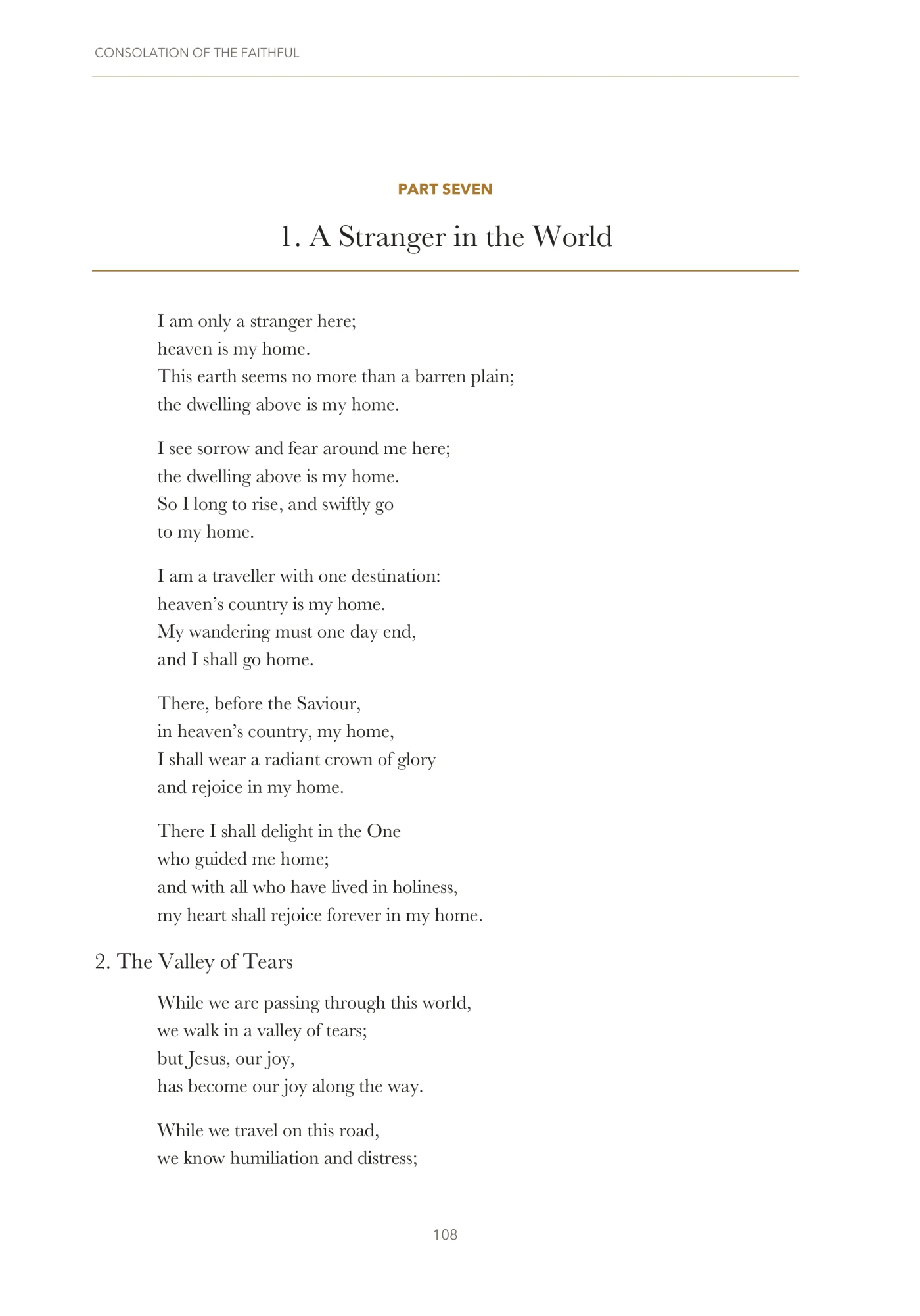 Hymns of consolation