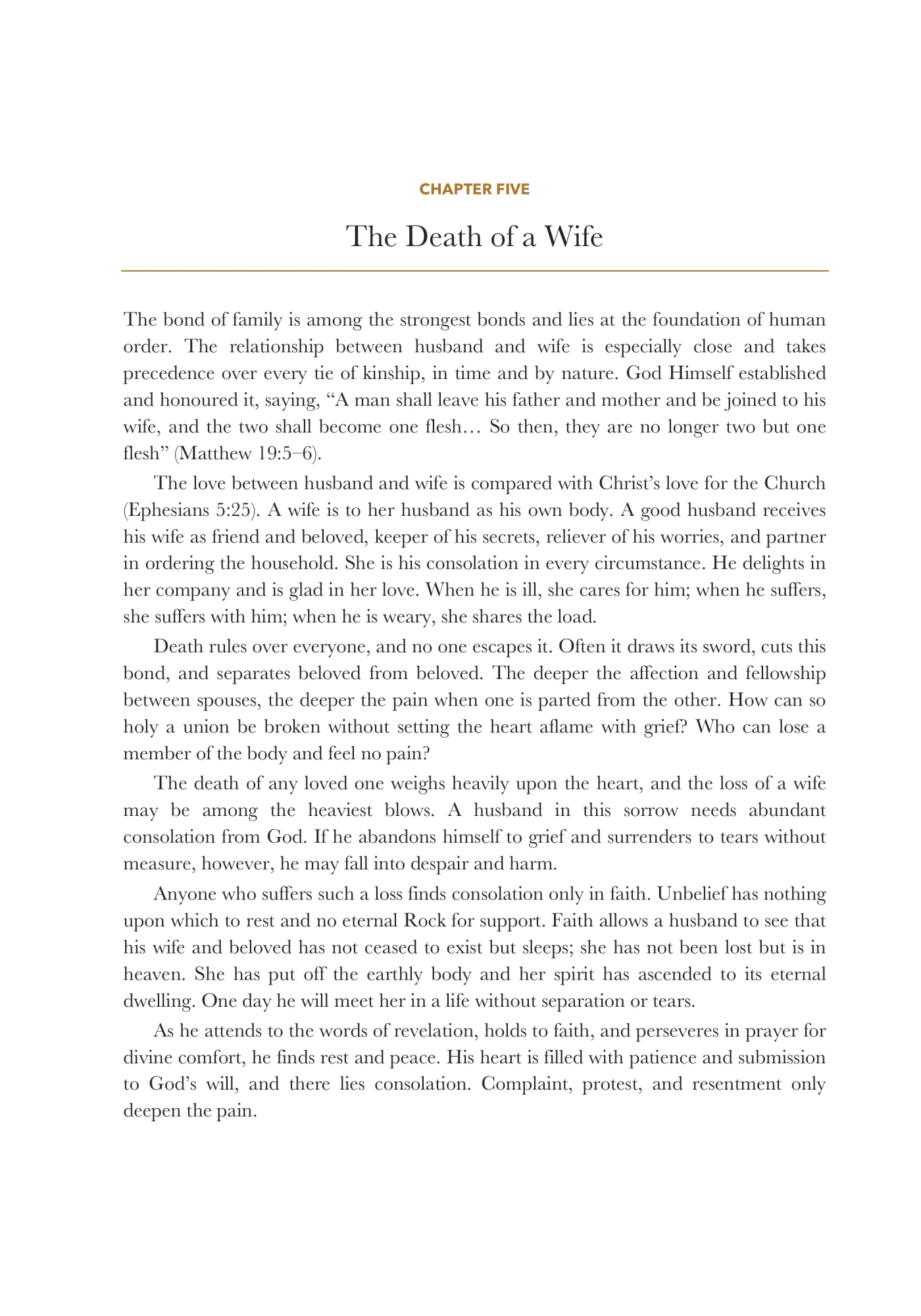 The death of a wife