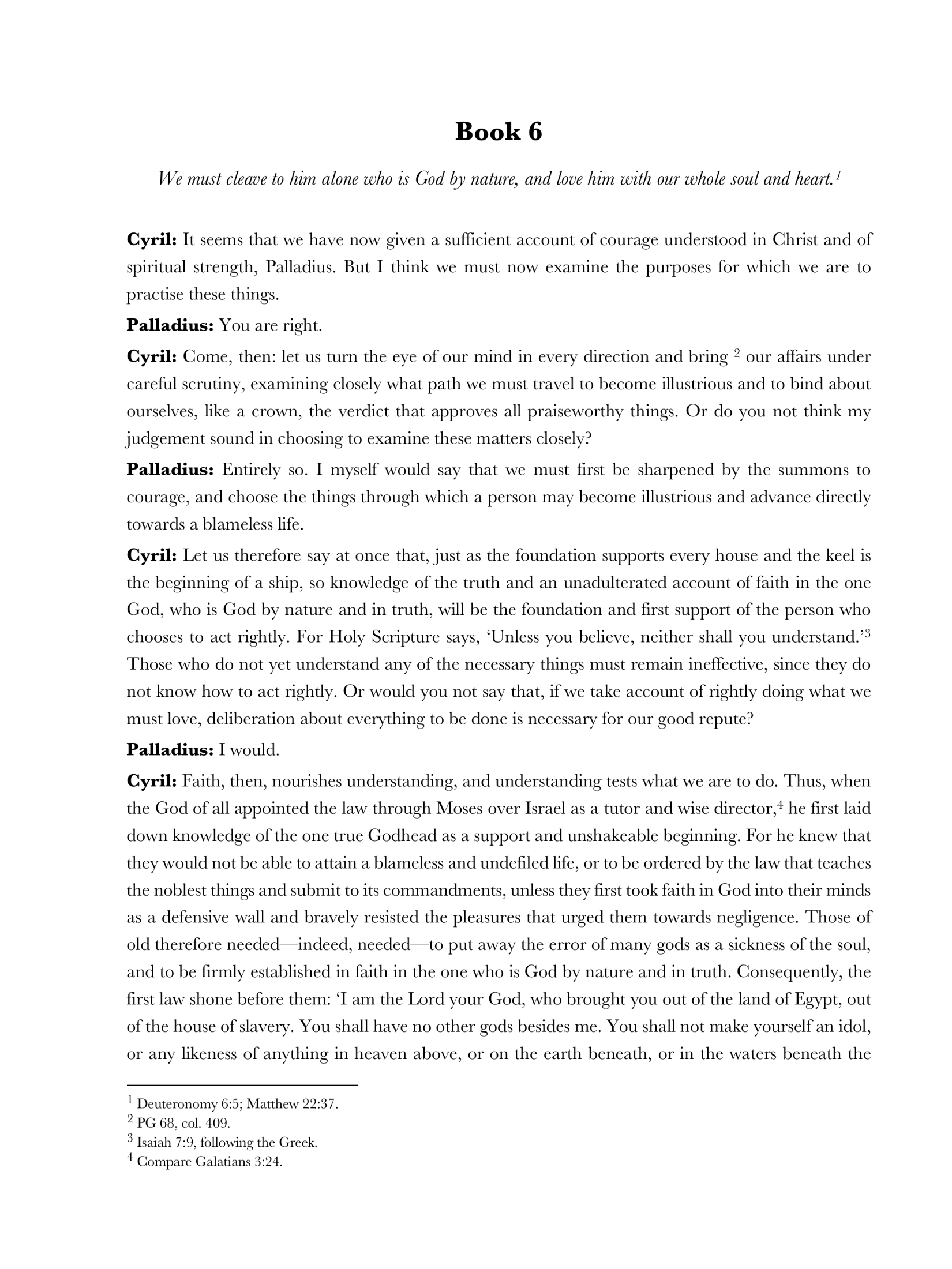 Book Six — Love of God