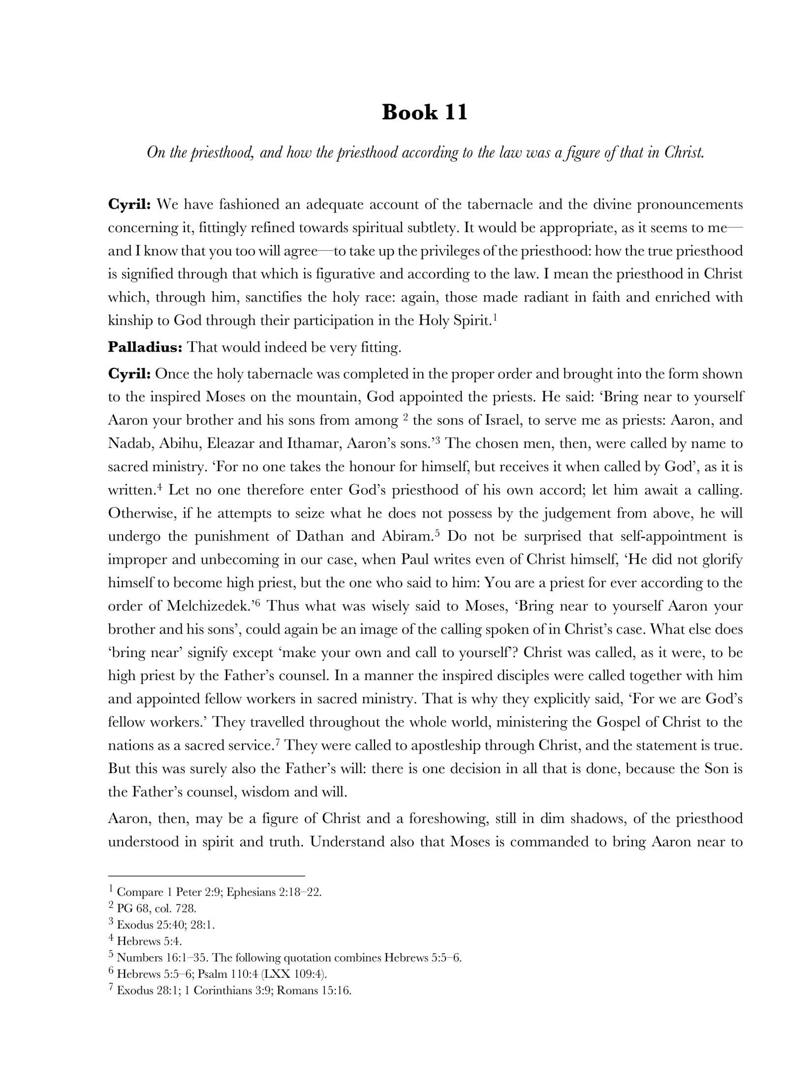 Book Eleven — The priesthood in Christ