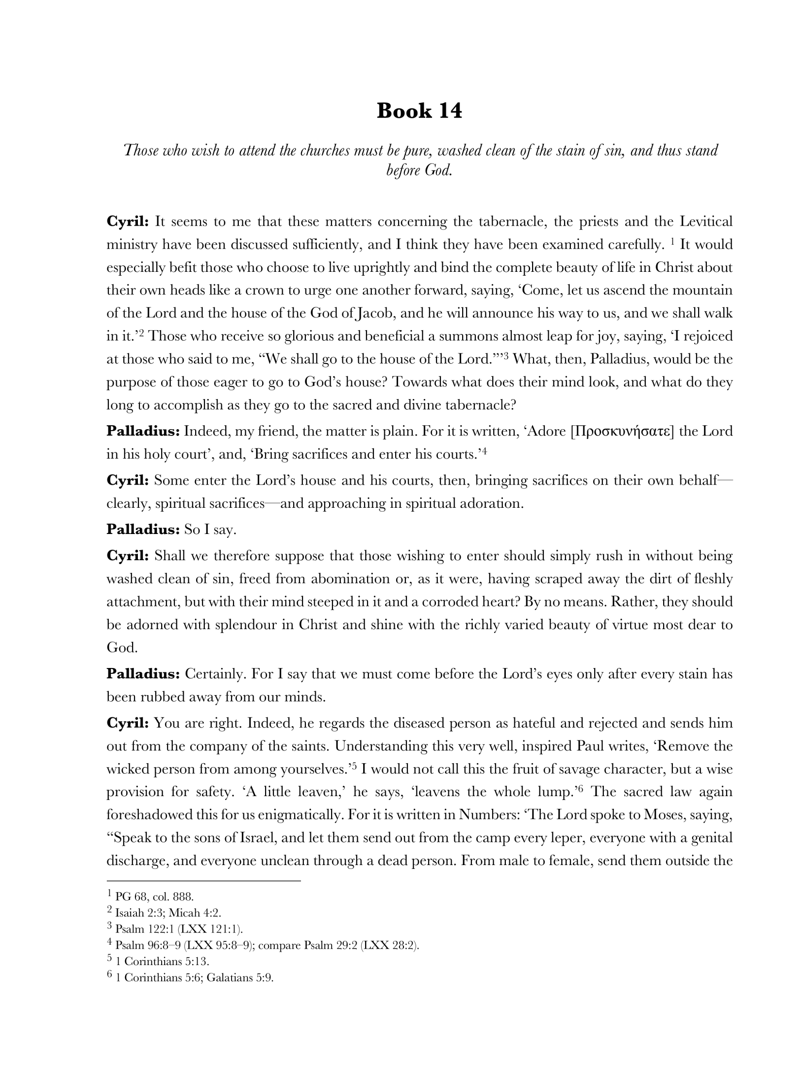 Book Fourteen — Purity and the Church