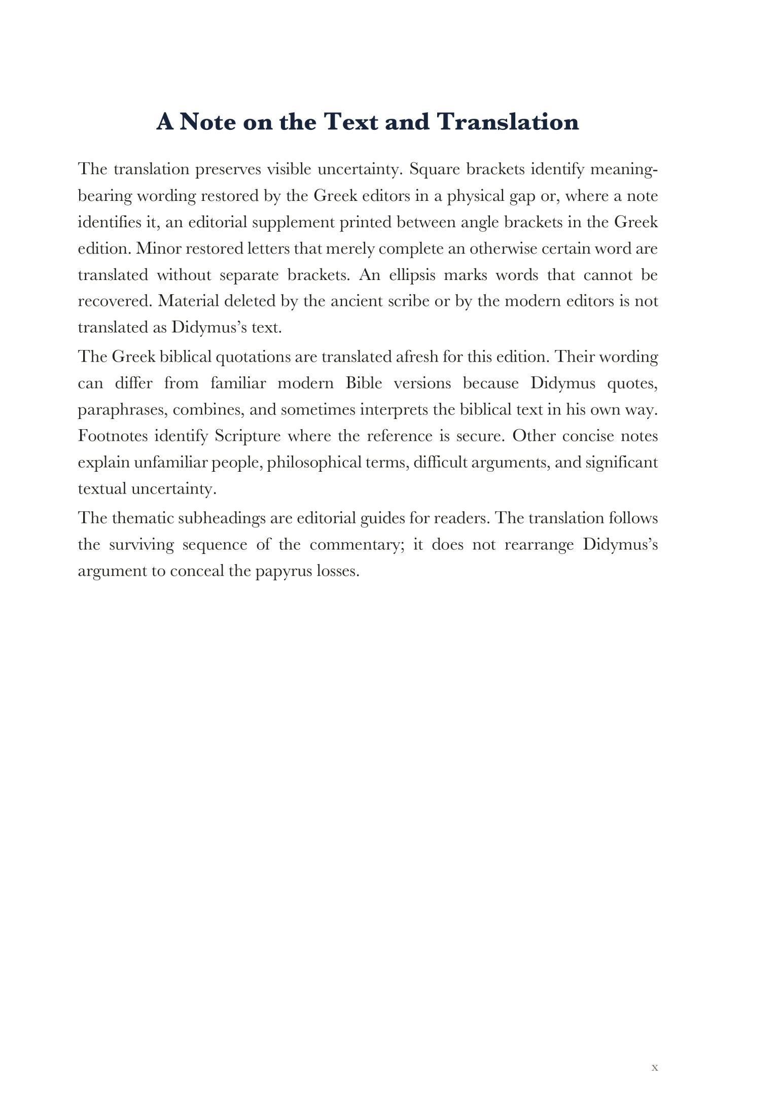 A note on the text and translation