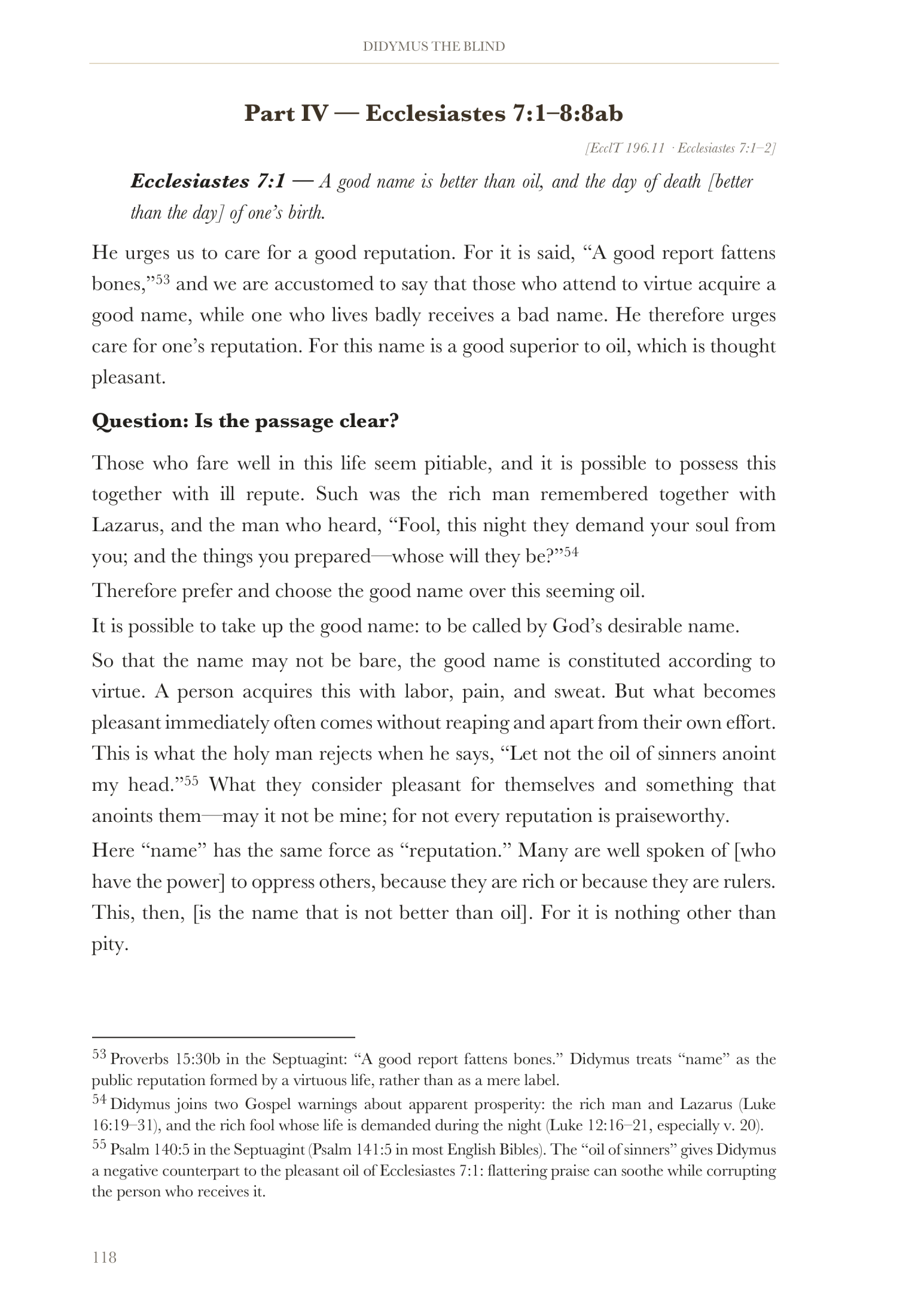 Part Four — Ecclesiastes 7:1–8:8ab