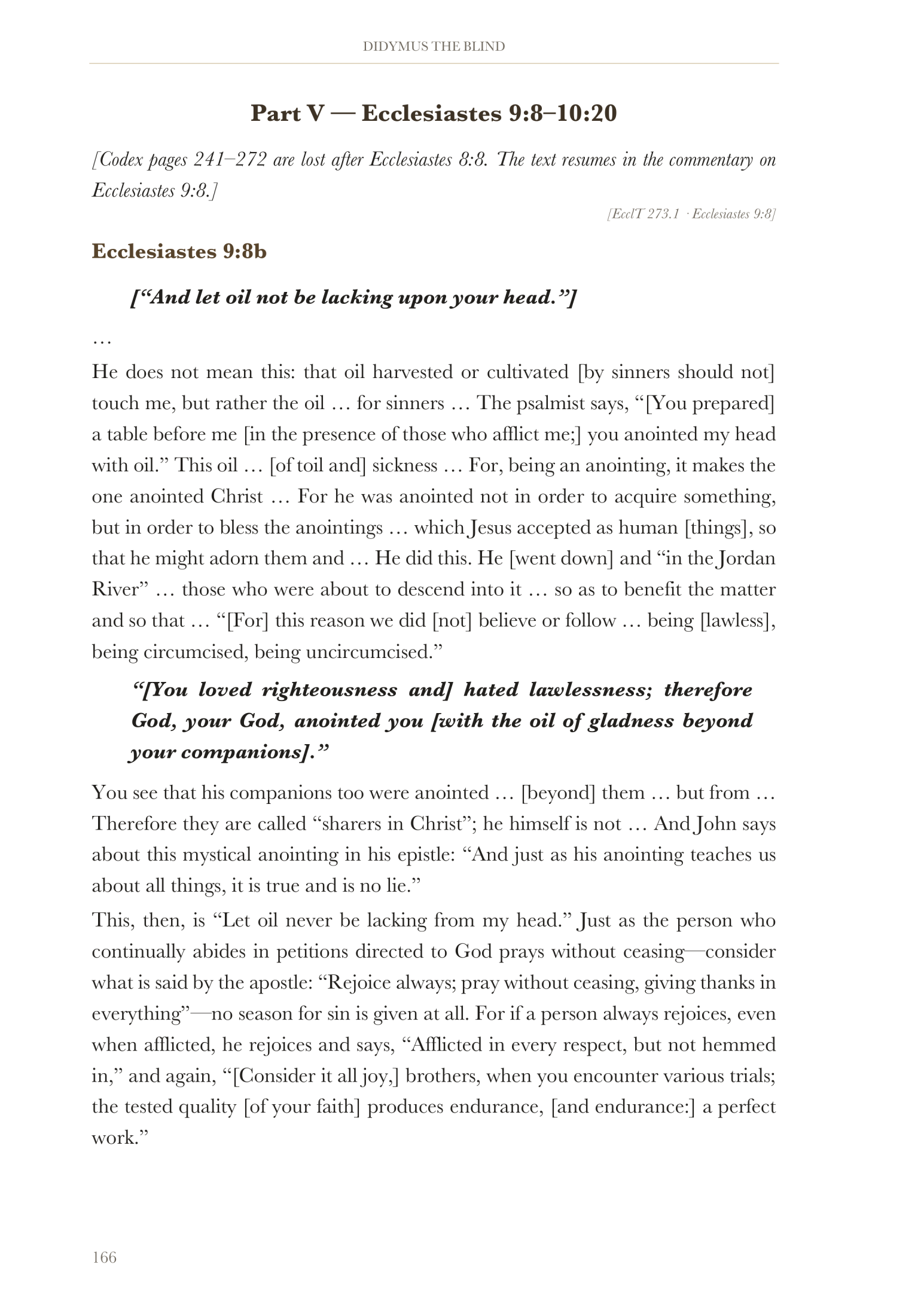 Part Five — Ecclesiastes 9:8–10:20