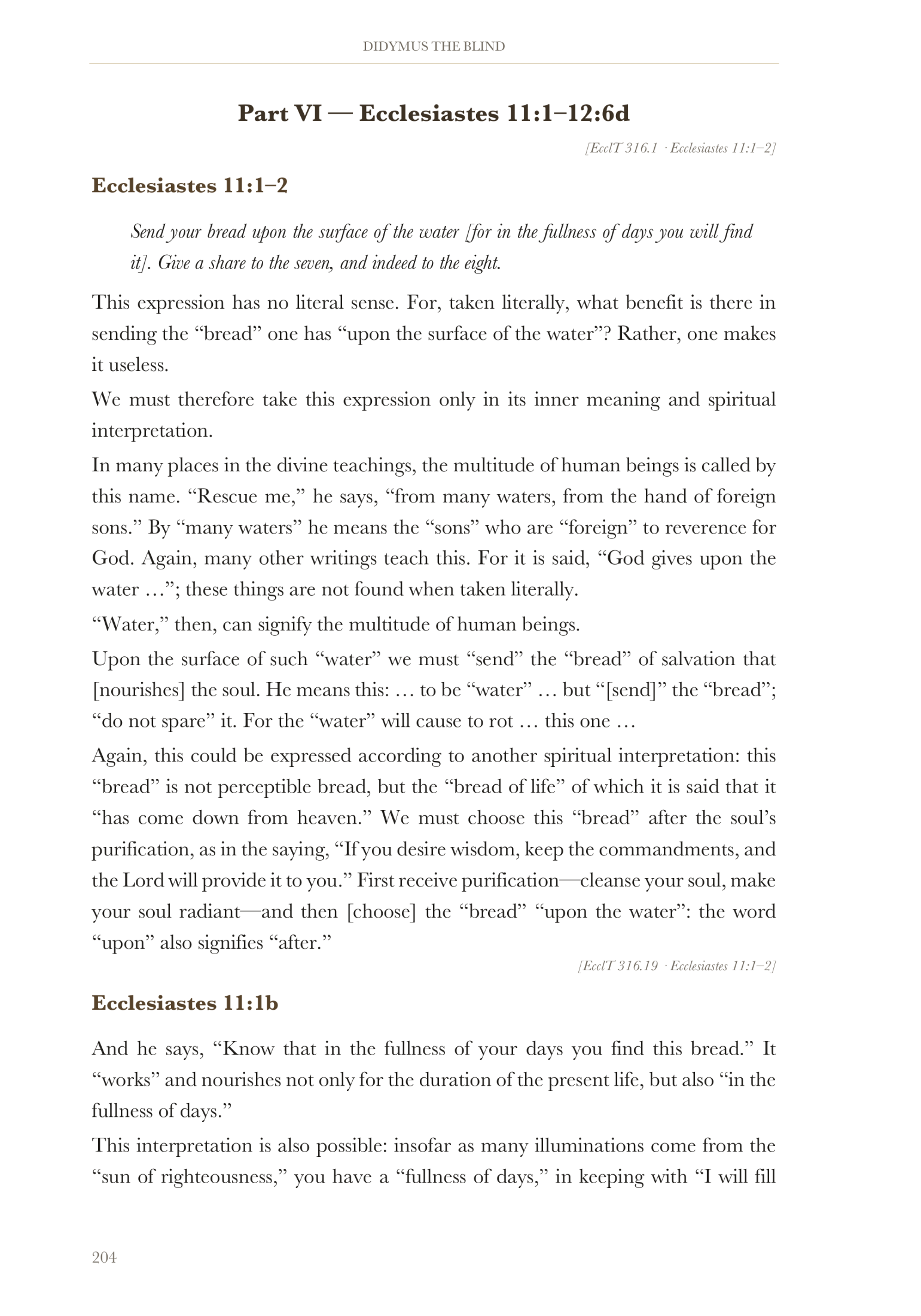 Part Six — Ecclesiastes 11:1–12:6d