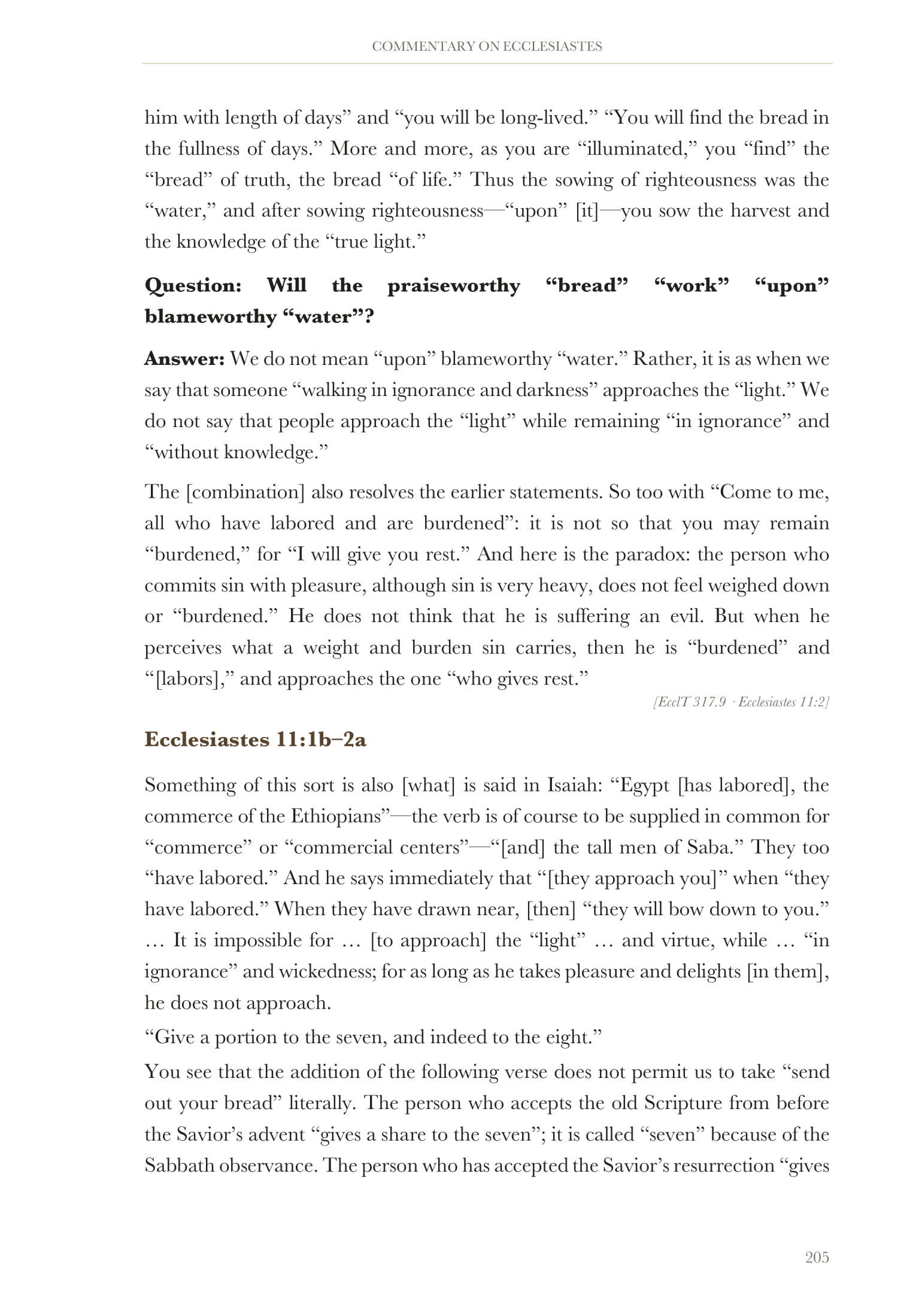 Part Six — Continued commentary