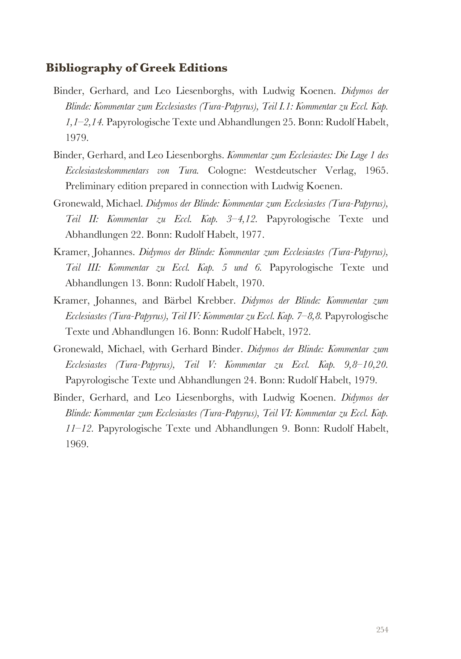 Bibliography of Greek editions