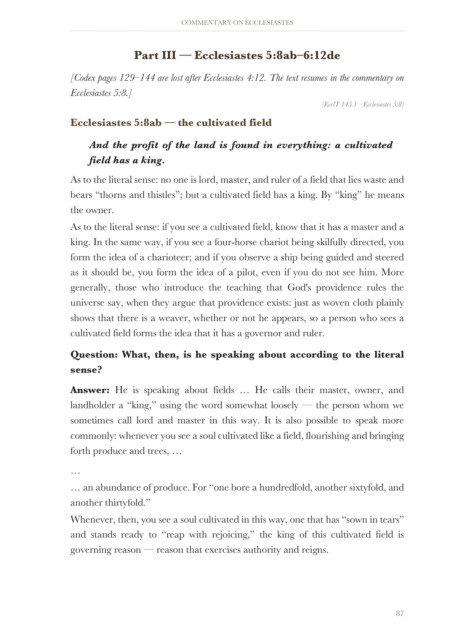 Part Three — Ecclesiastes 5:8ab–6:12de