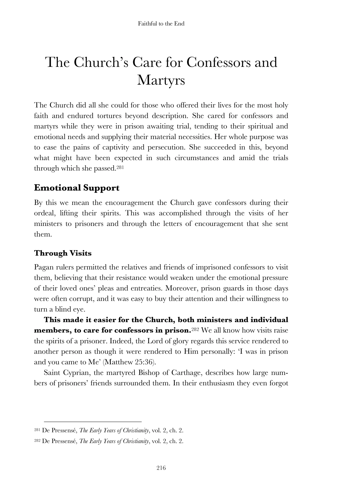 The Church’s care for confessors