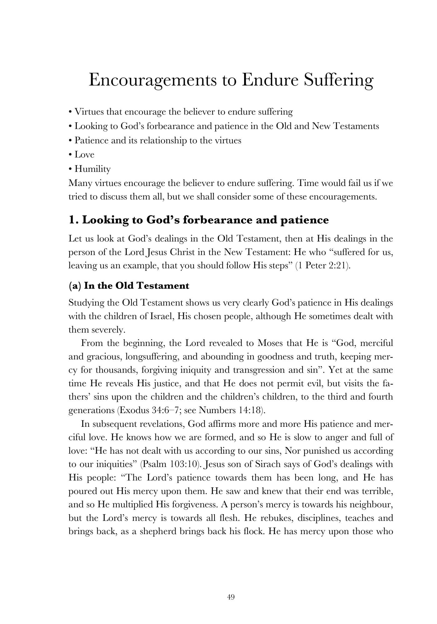 Encouragements to endure suffering