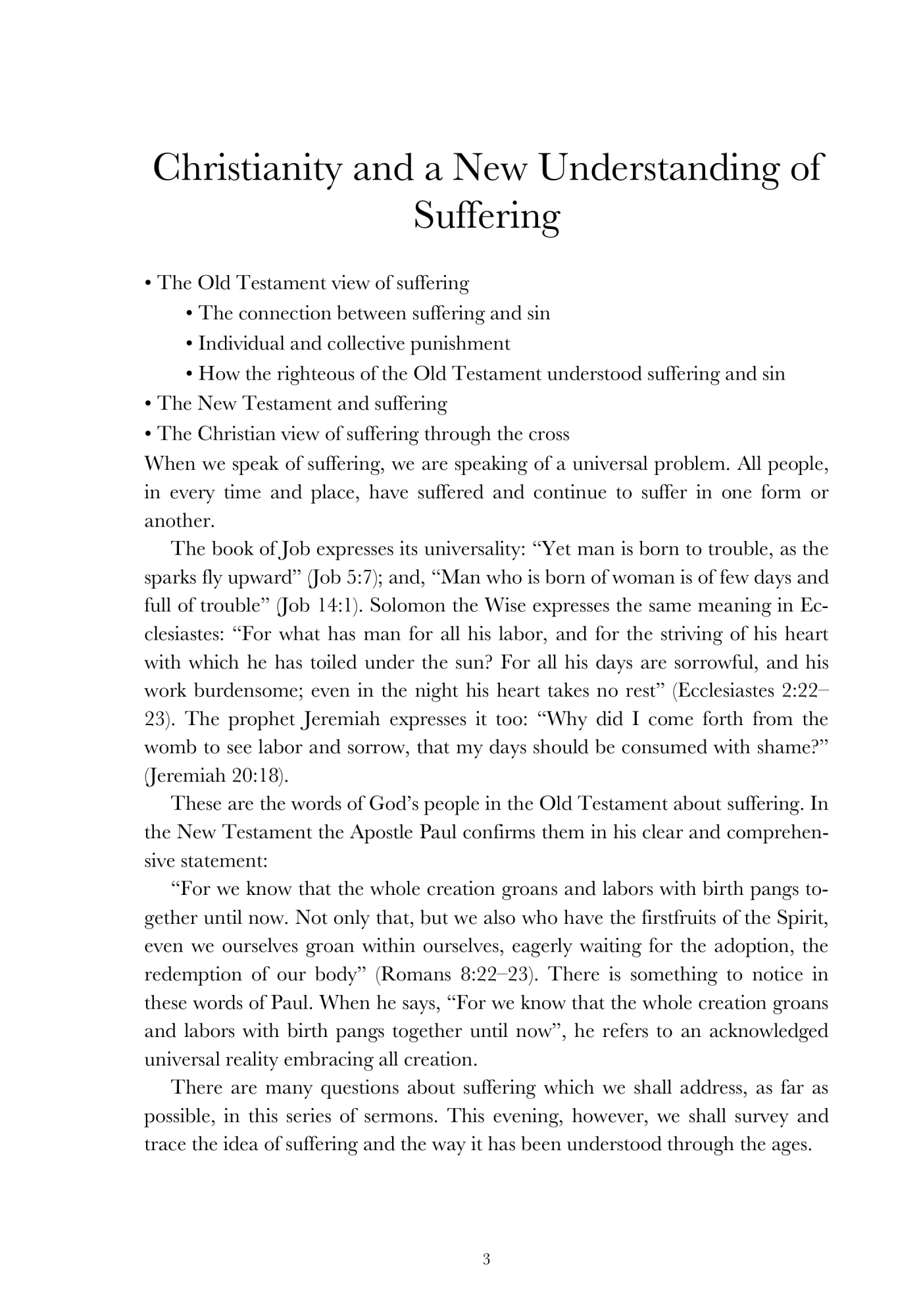 A new understanding of suffering