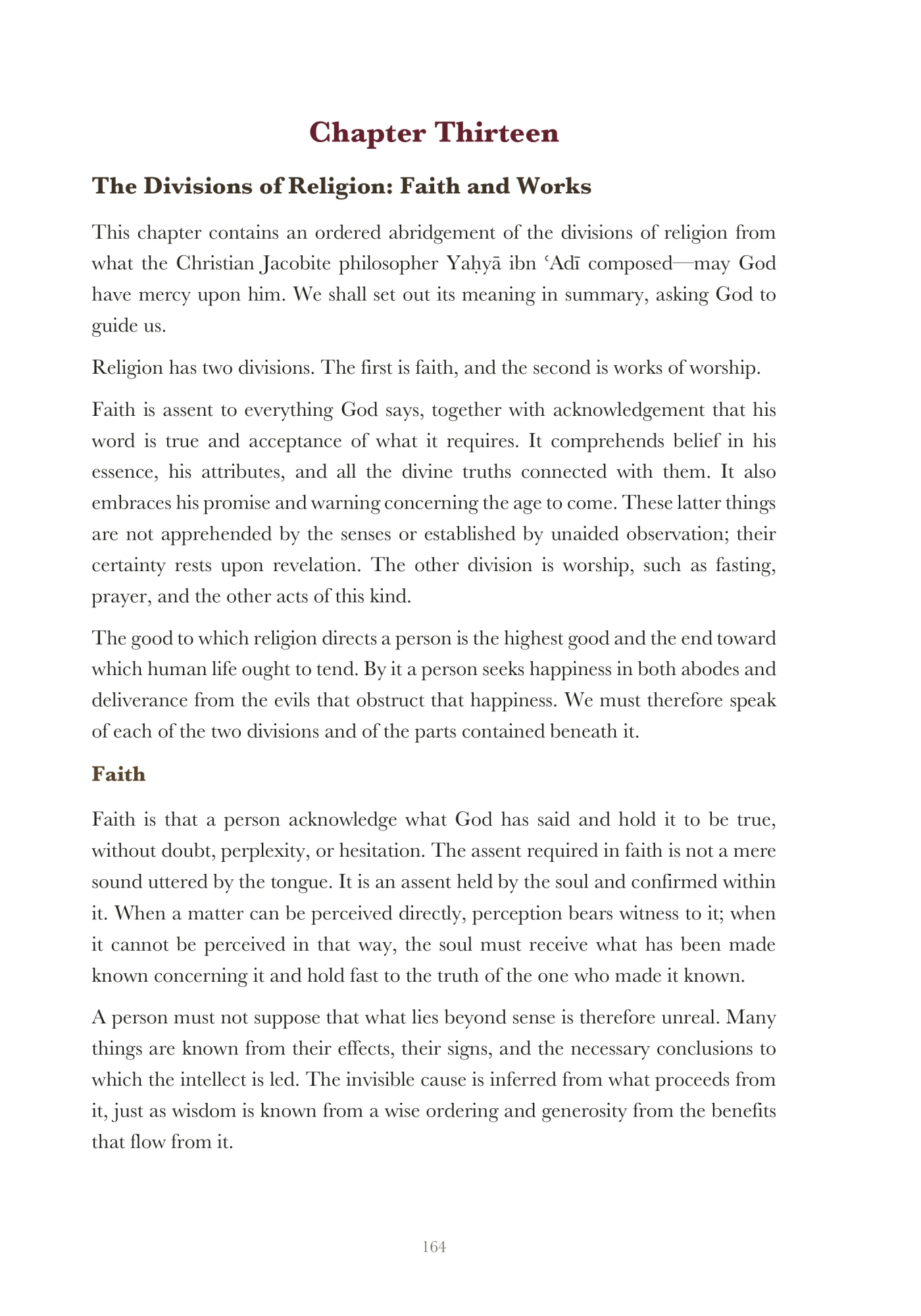 Chapter Thirteen: Faith and works