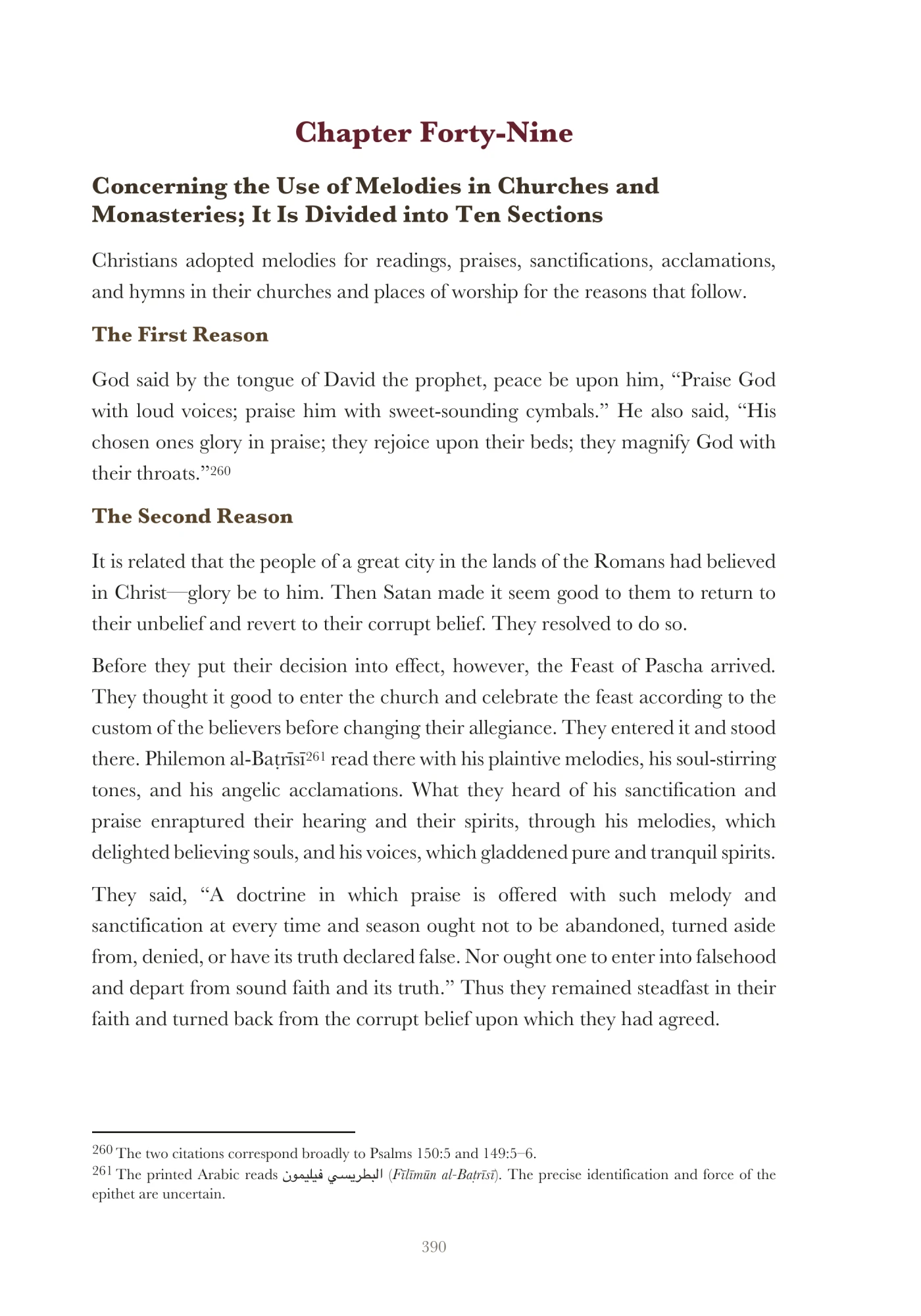 Chapter Forty-Nine: Melodies in churches and monasteries