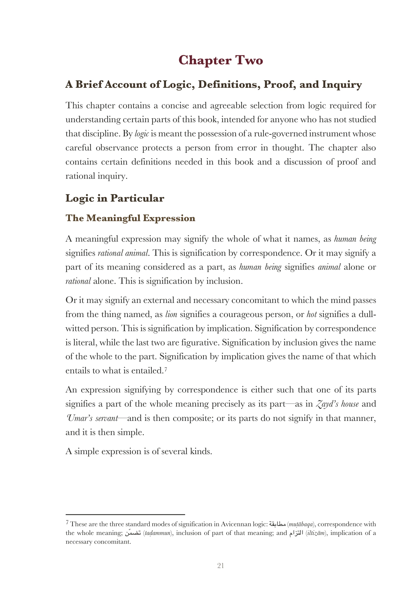 Chapter Two: Logic, definitions, proof, and inquiry