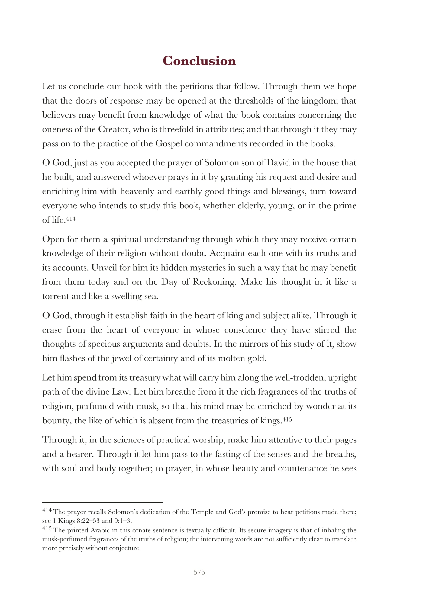 The author's concluding prayer