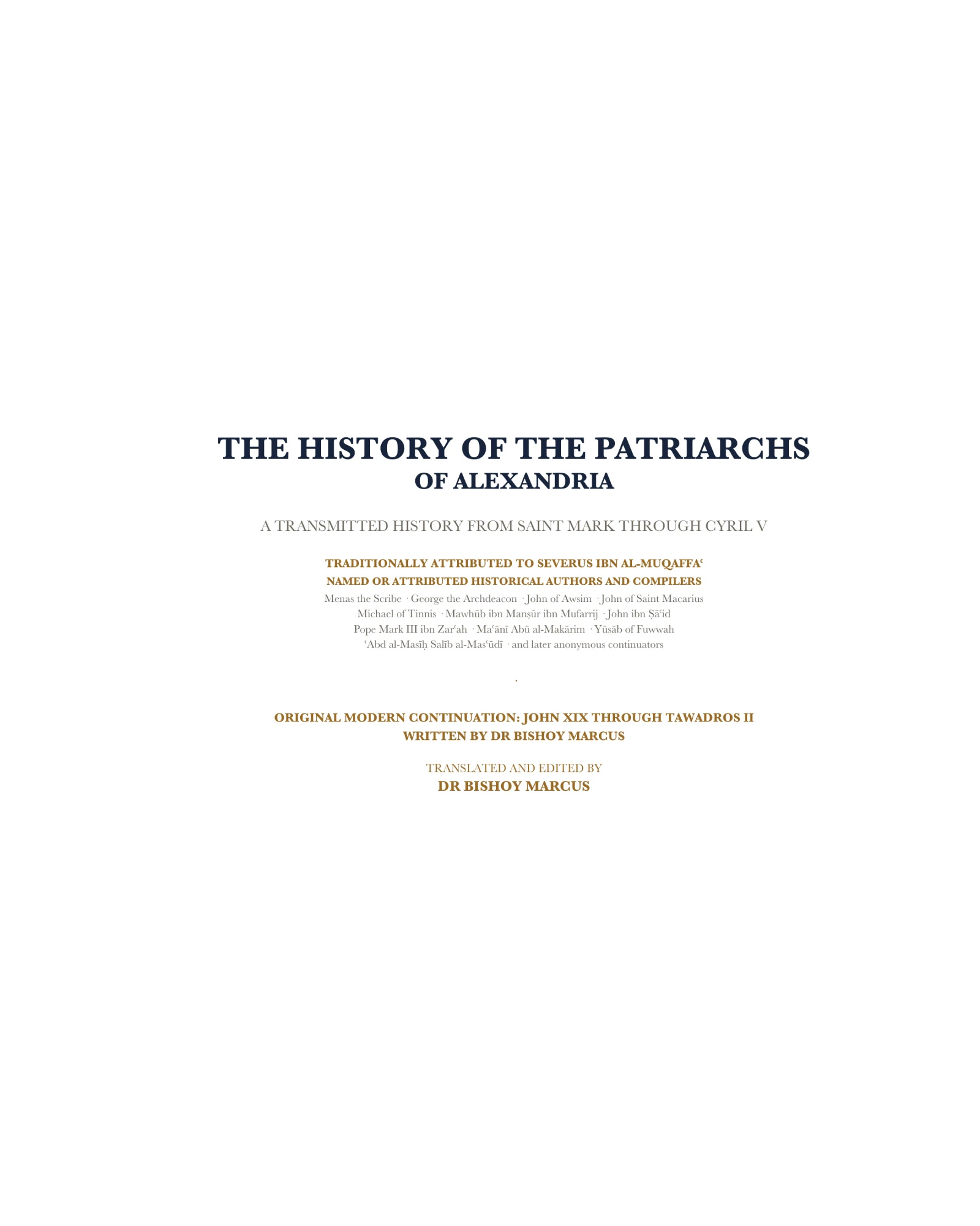 Title and historical contributors