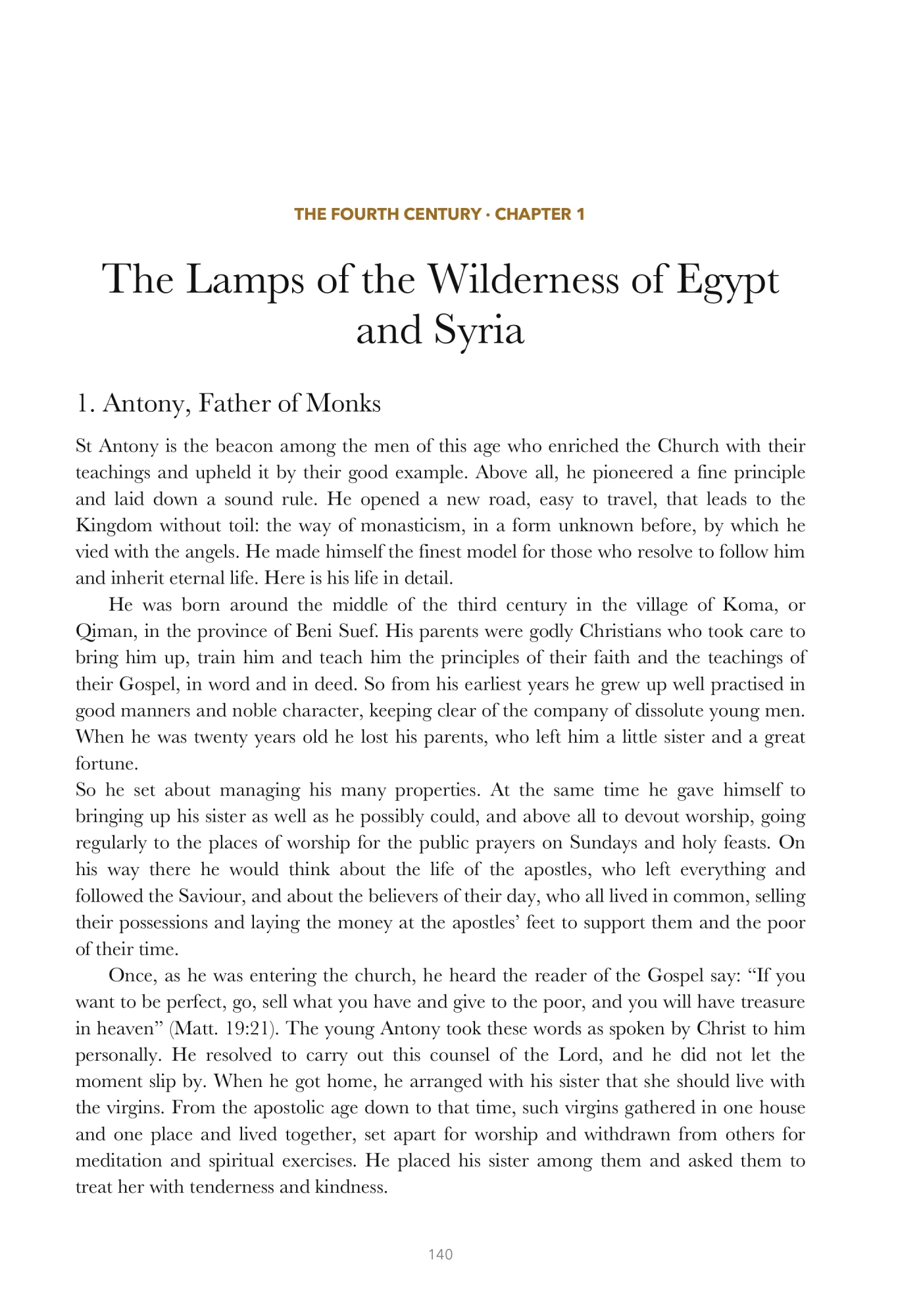 The desert Fathers of Egypt and Syria