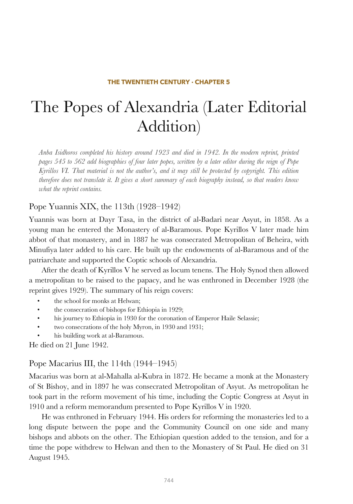 The twentieth-century continuation