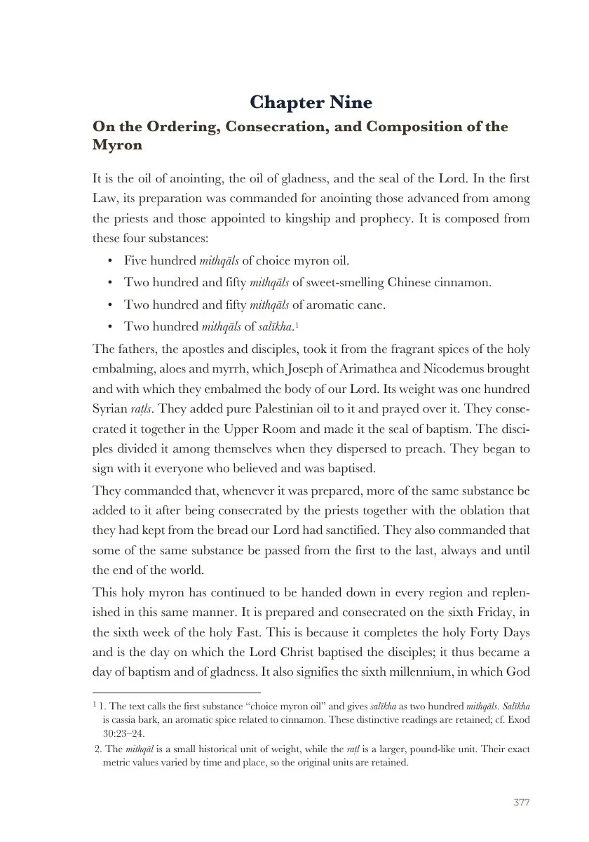 Chapter Nine — The Holy Myron