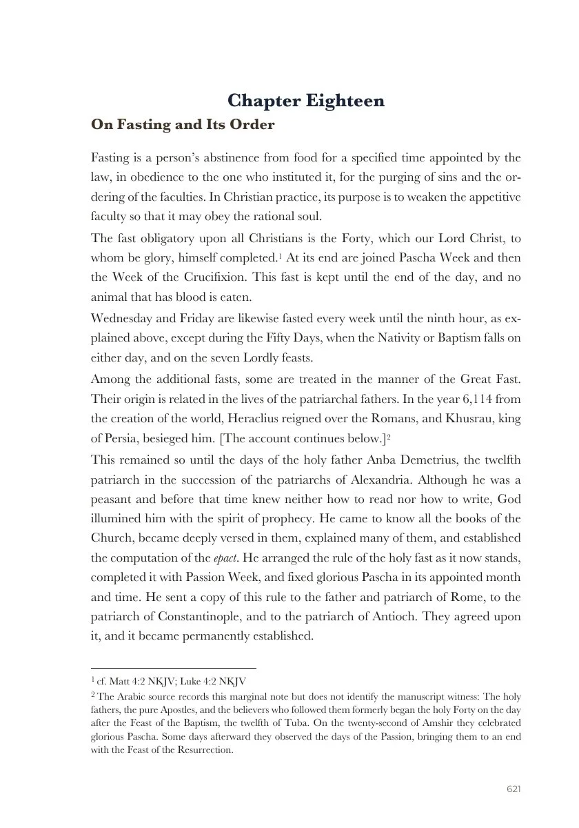 Chapter Eighteen — Fasting and Pascha