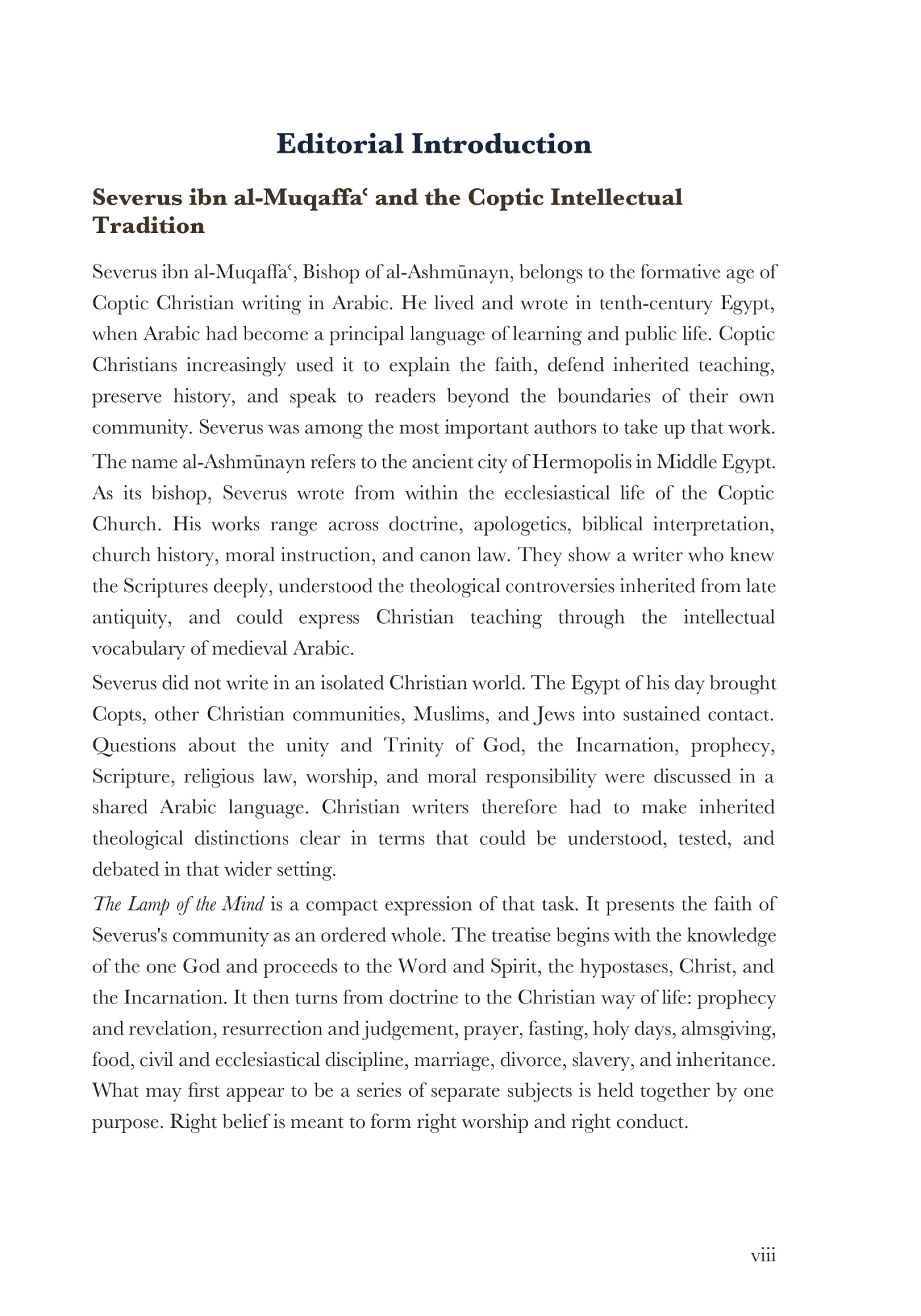 Severus ibn al-Muqaffaʿ and the Coptic intellectual tradition