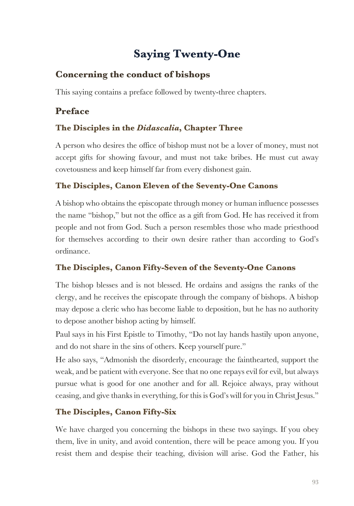 Saying Twenty-One: The conduct of bishops