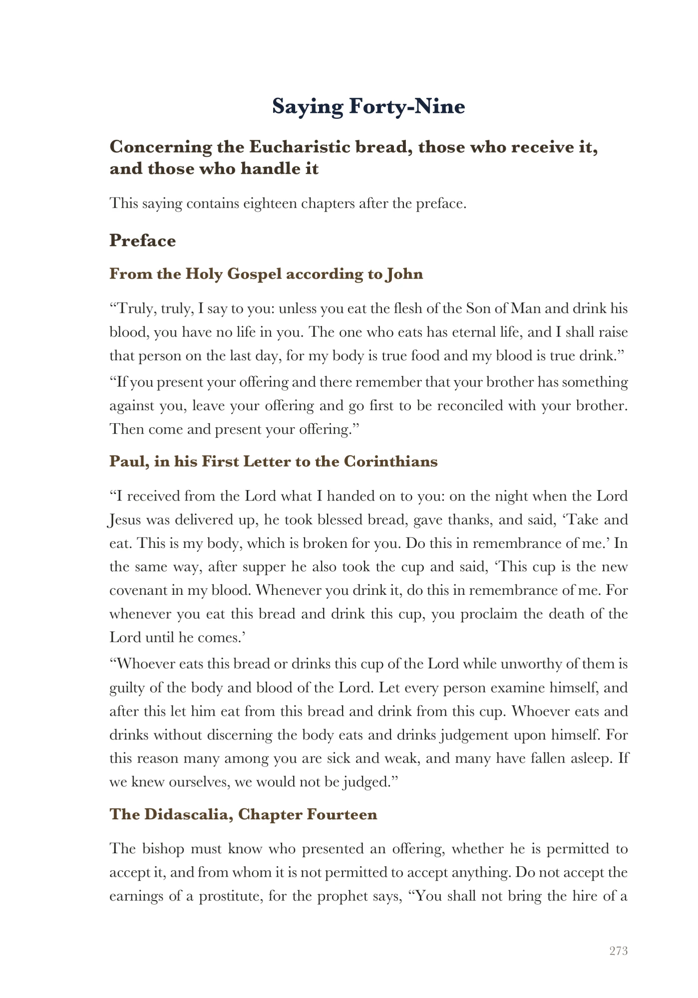 Saying Forty-Nine: The Eucharistic bread