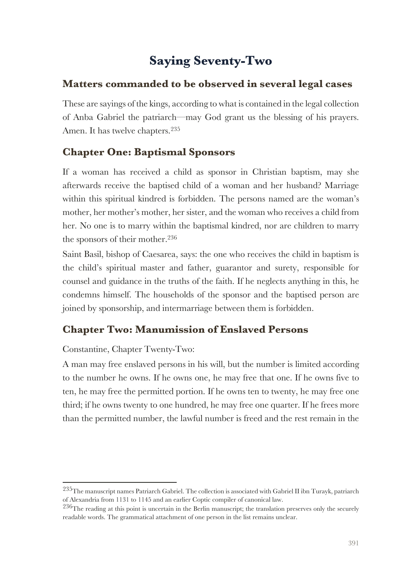 Saying Seventy-Two: Medieval legal cases