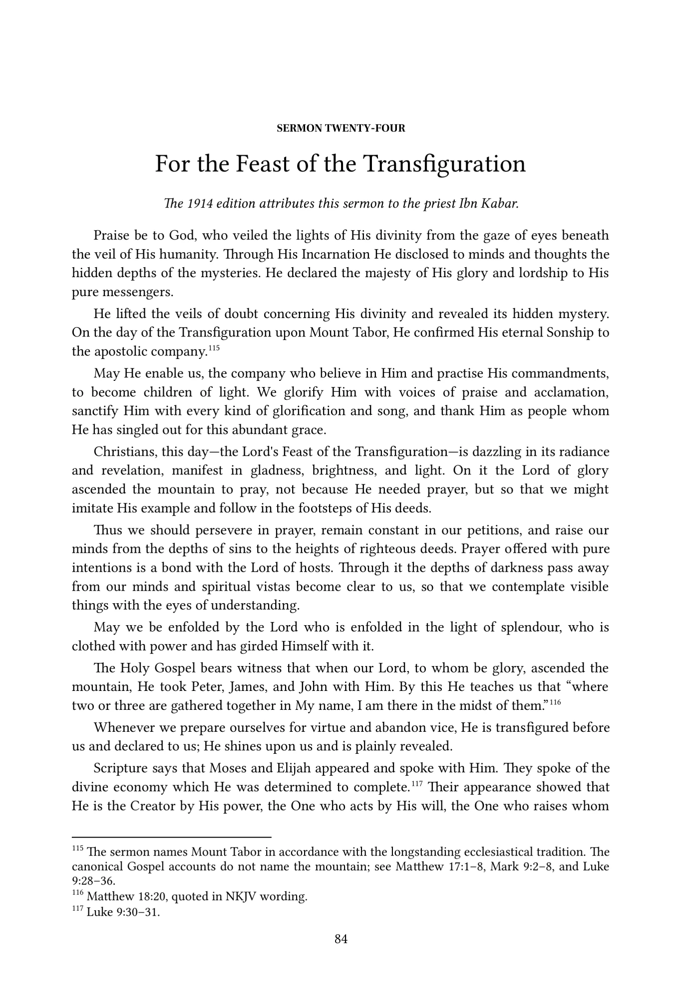 The Feast of the Transfiguration