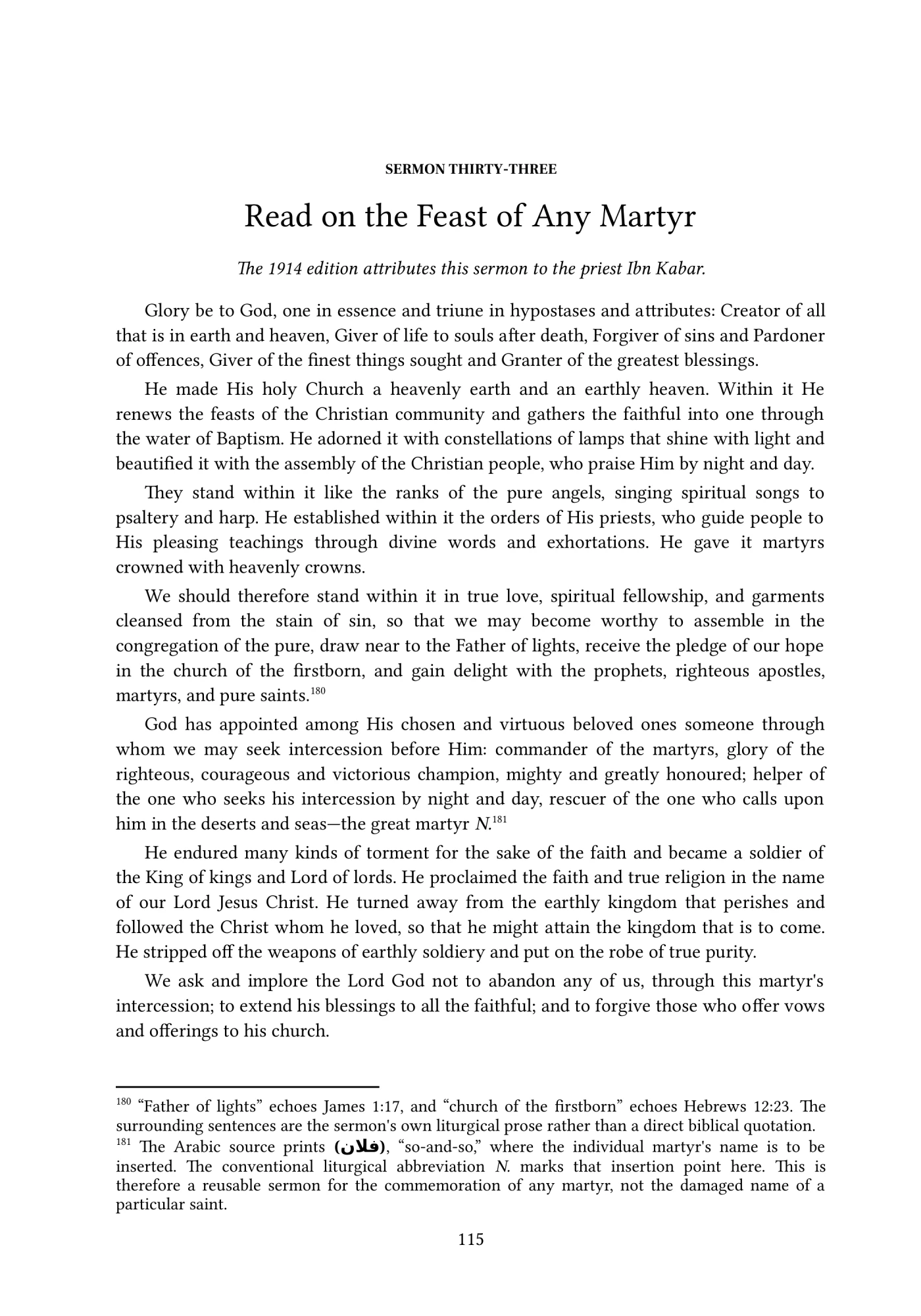 The Feast of a Martyr