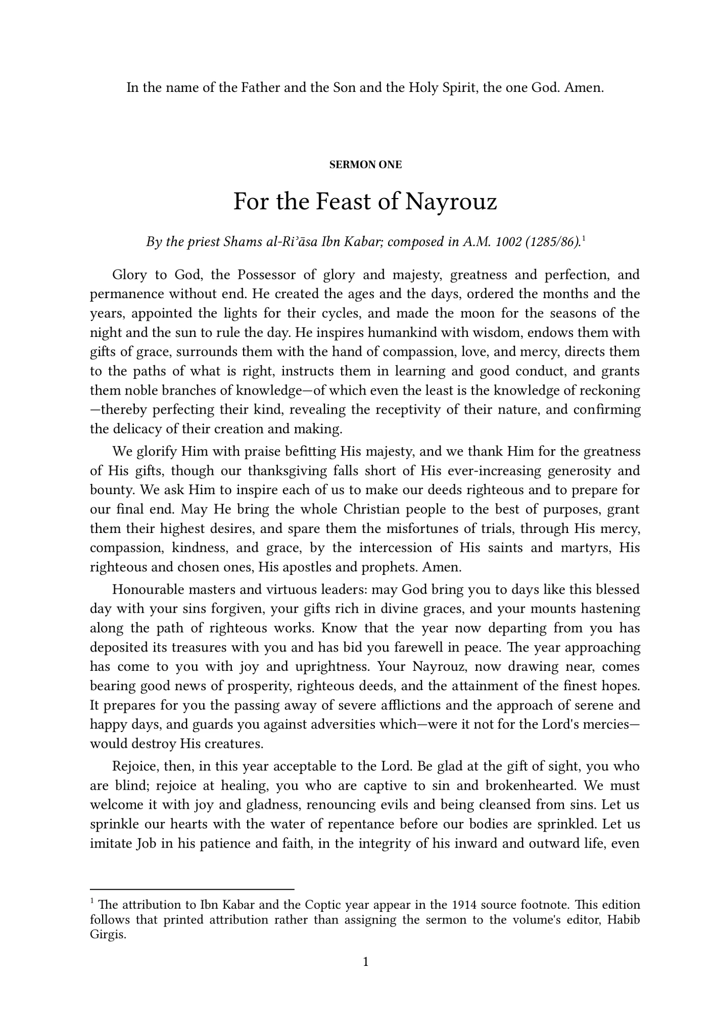 The Feast of Nayrouz
