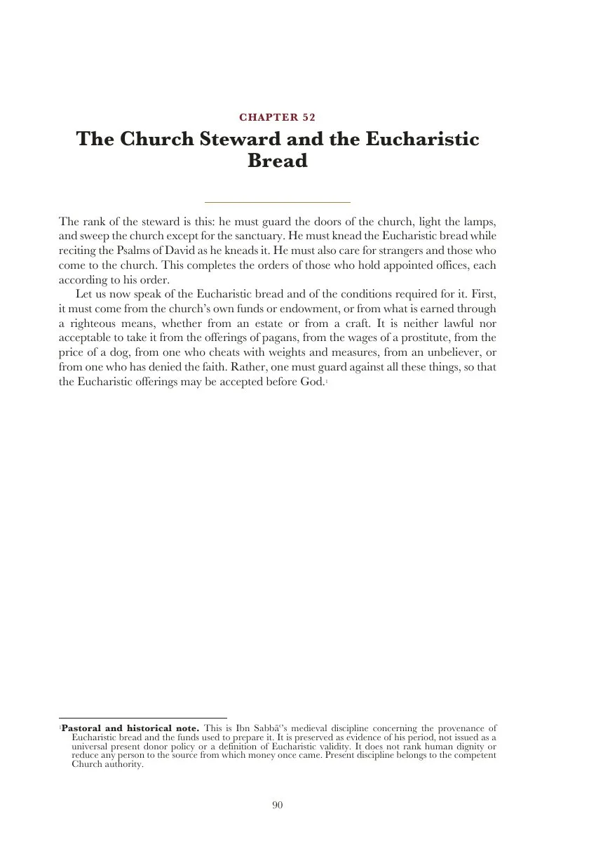 Chapter Fifty-Two — Eucharistic bread