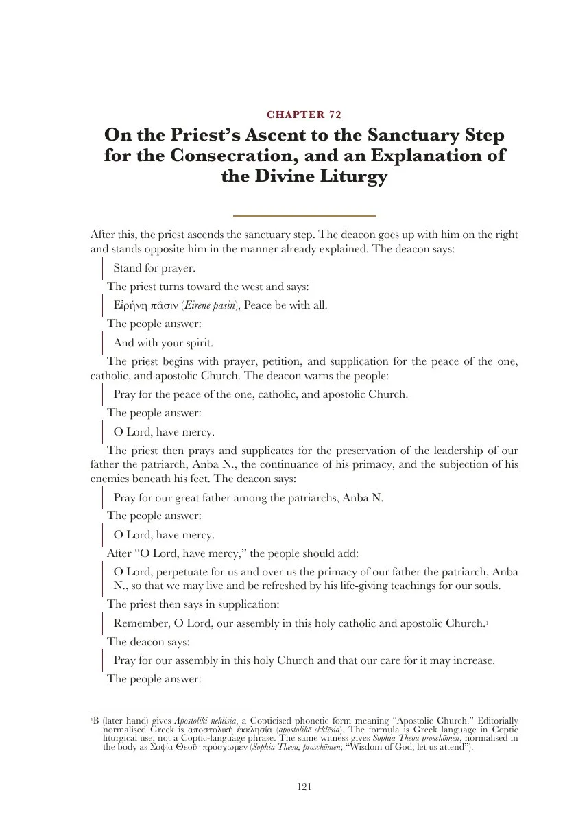 Chapter Seventy-Two — An explanation of the Divine Liturgy
