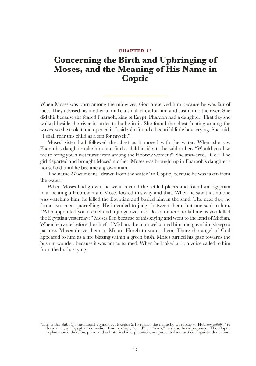 Chapter Thirteen — Moses and the meaning of his name in Coptic