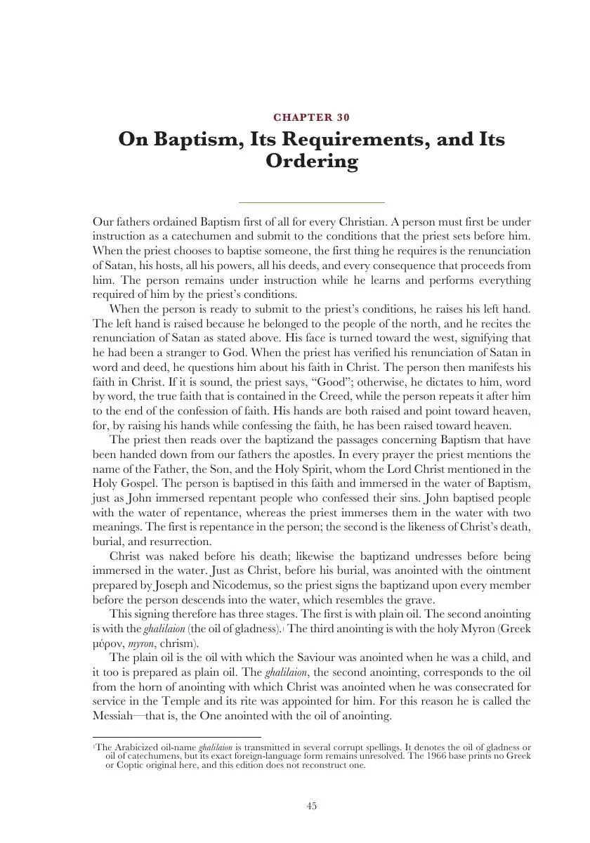 Chapter Thirty — Baptism