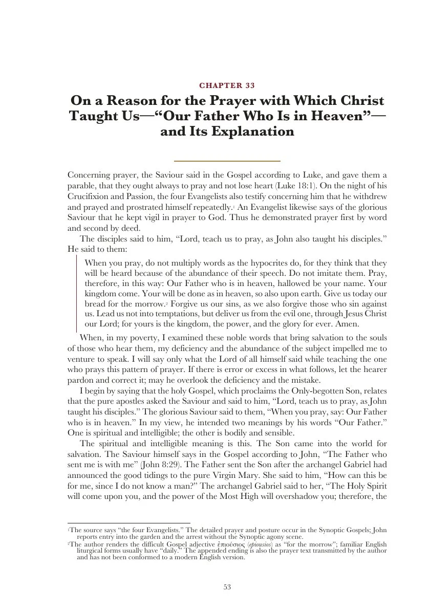 Chapter Thirty-Three — The Lord’s Prayer