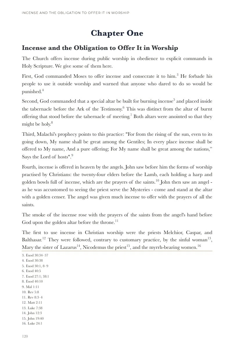 Part One, Chapter One: Incense in worship