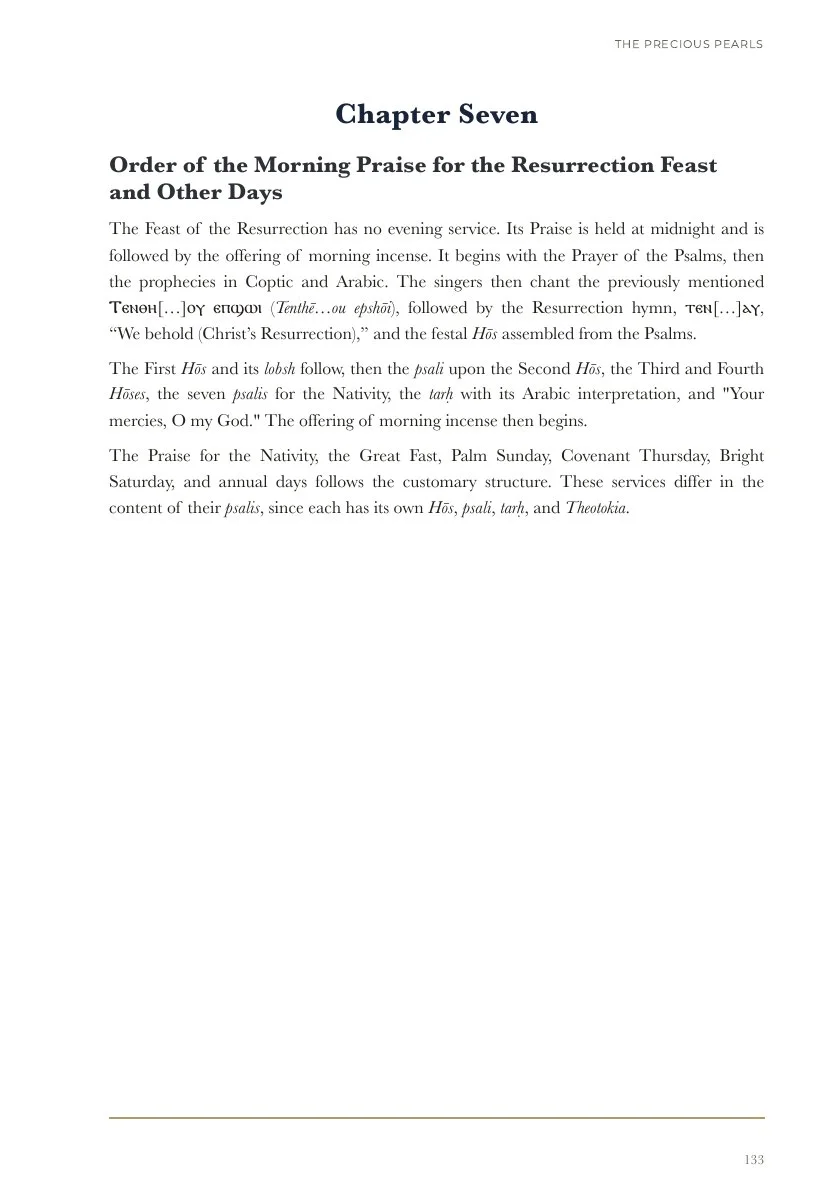 Part One, Chapter Seven: Morning praise for the Resurrection and other days