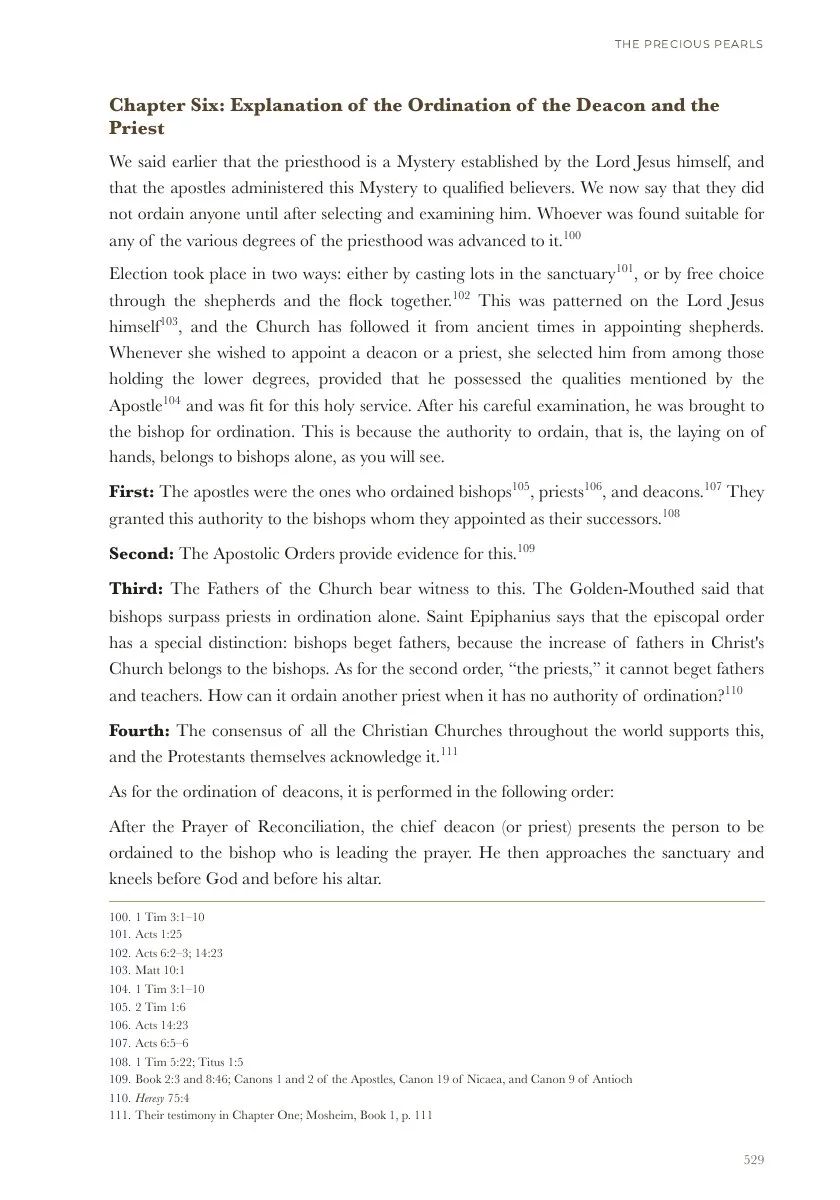 Part Two, Chapter Six: Ordination of the deacon and priest