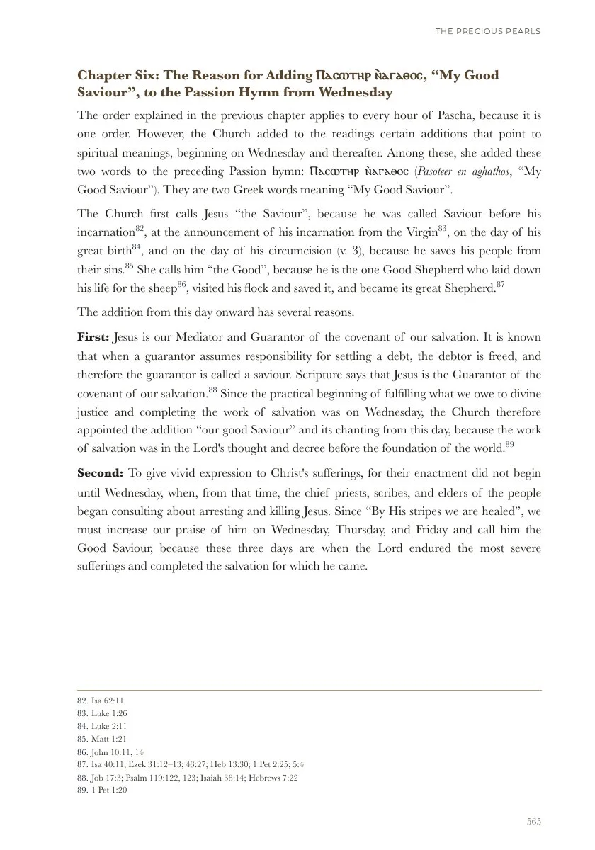 Part Two, Chapter Six: My Good Saviour in the Passion hymn