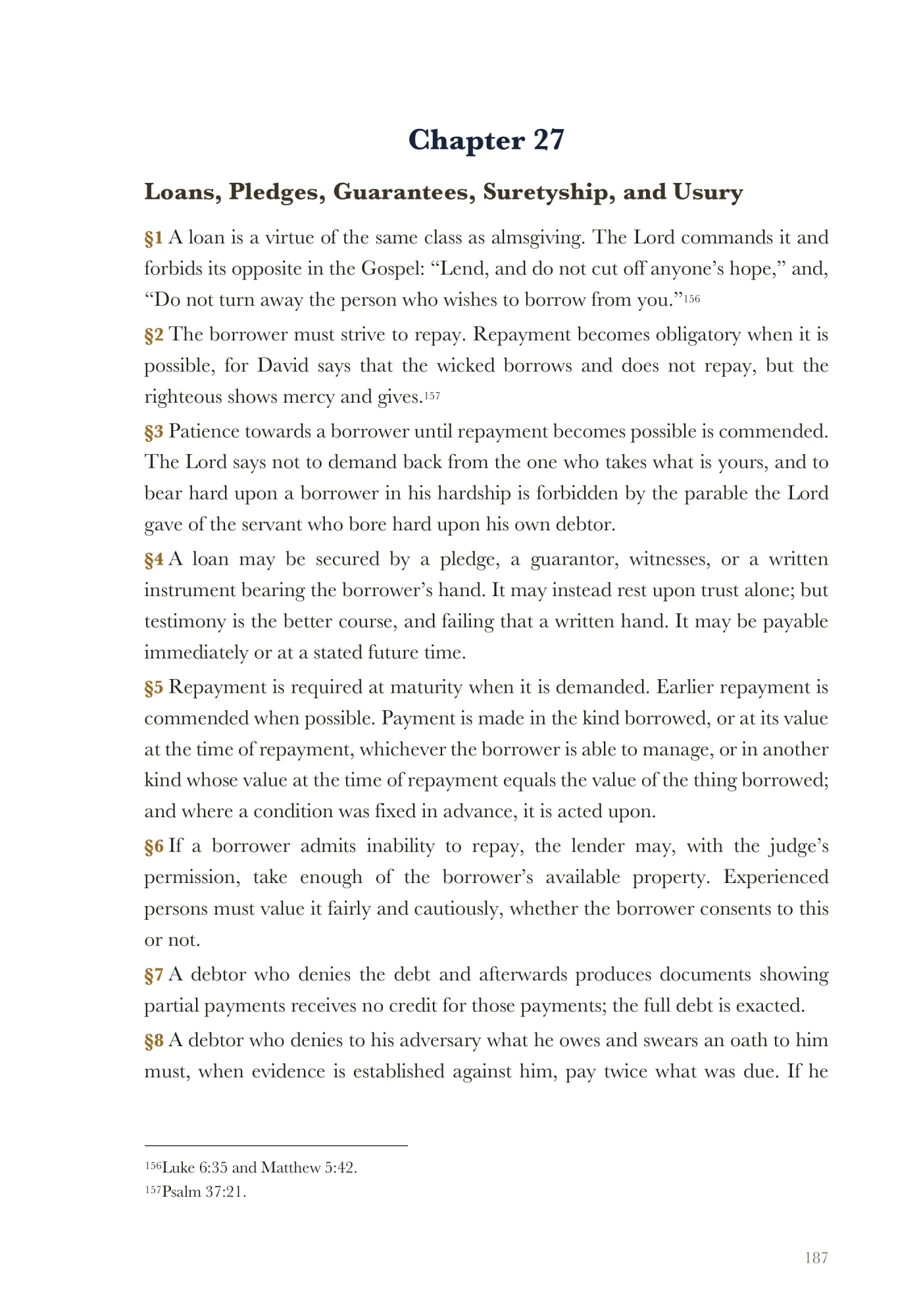 Loans, pledges, guarantees, and usury