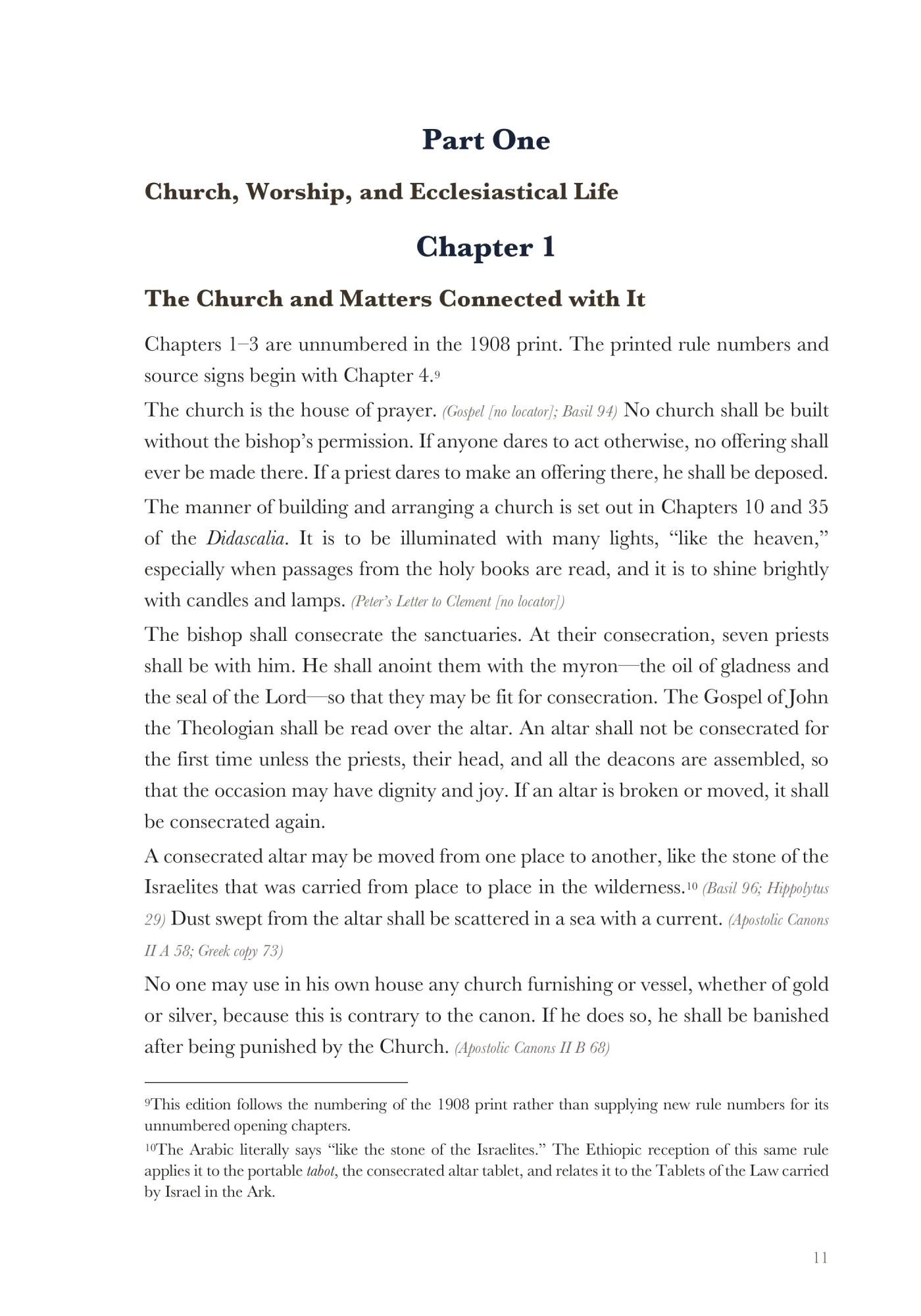 The church and matters connected with it